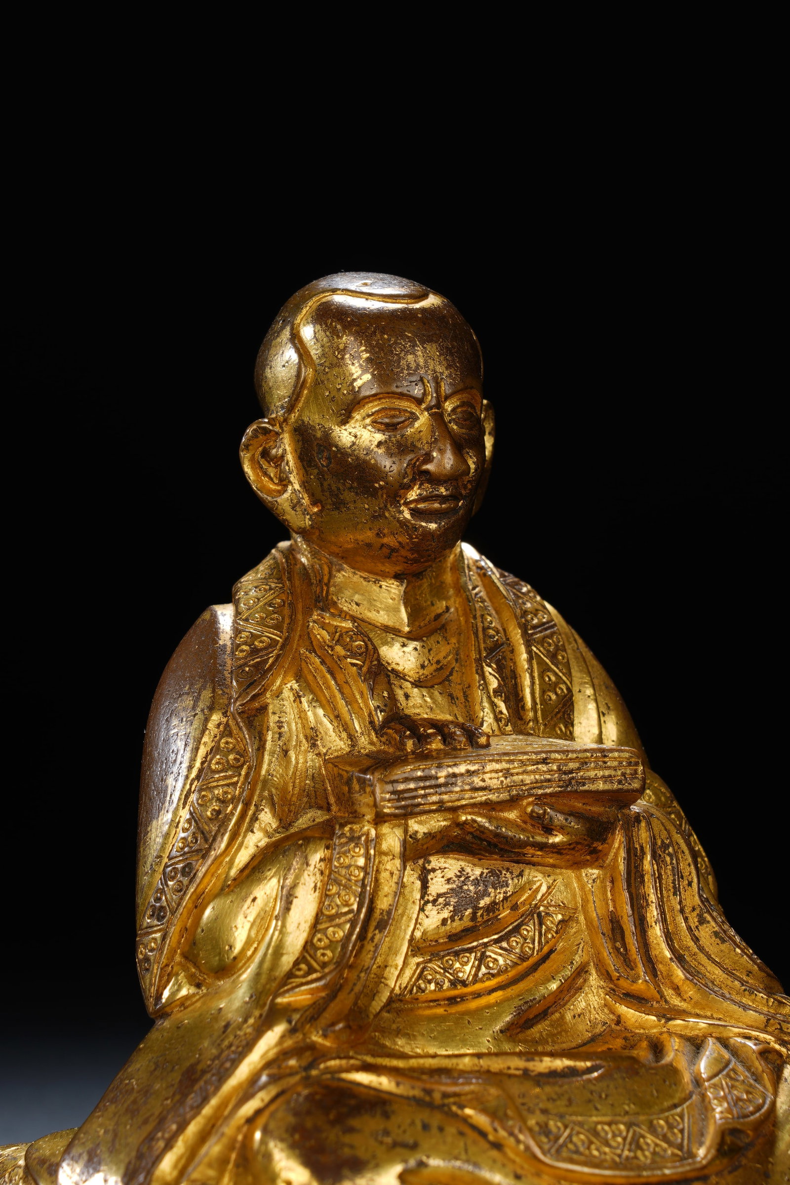 Gilt Bronze Guru Figure - 5