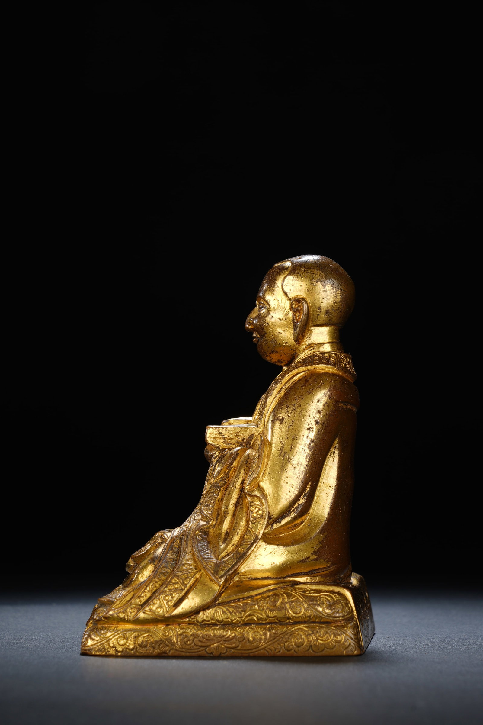 Gilt Bronze Guru Figure - 6