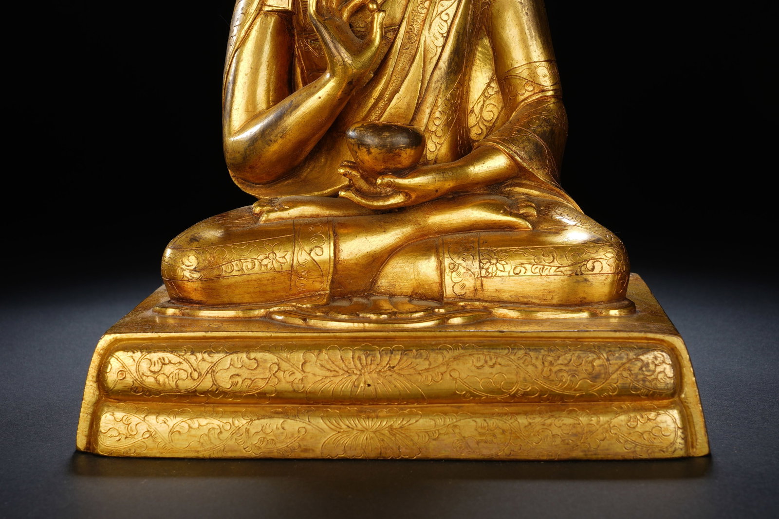 Gilt Bronze Tsongkhapa Figure - 4