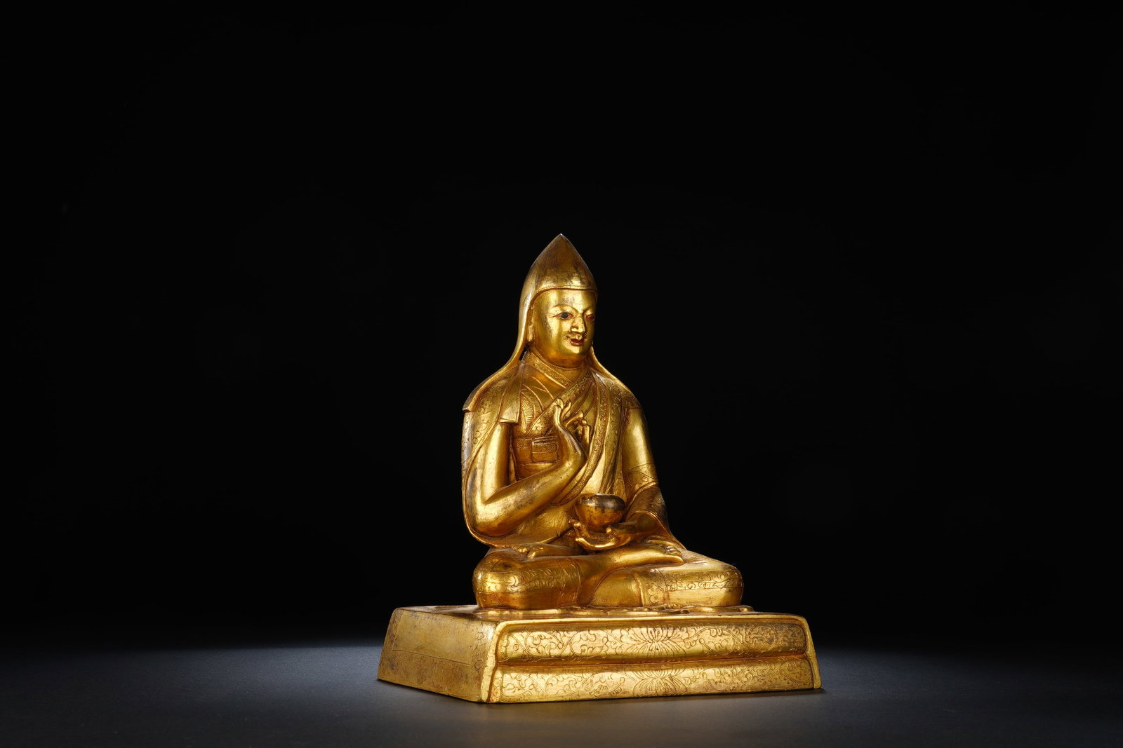 Gilt Bronze Tsongkhapa Figure - 5