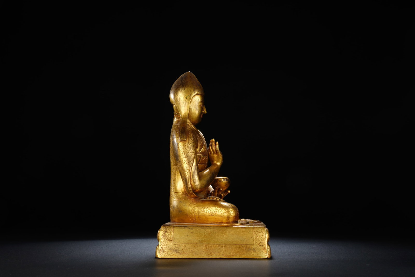 Gilt Bronze Tsongkhapa Figure - 7