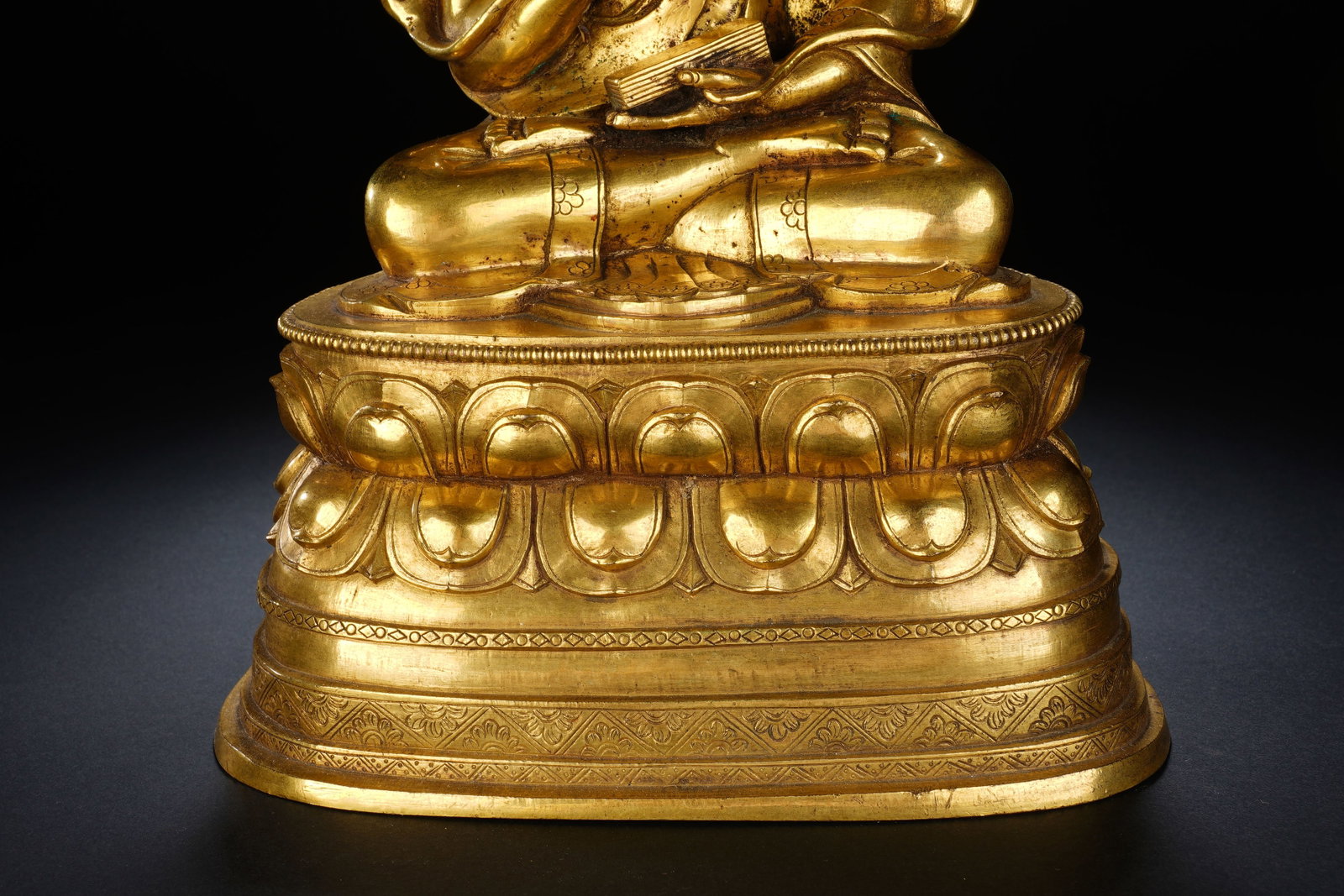 Gilt Bronze Tsongkhapa Figure - 4