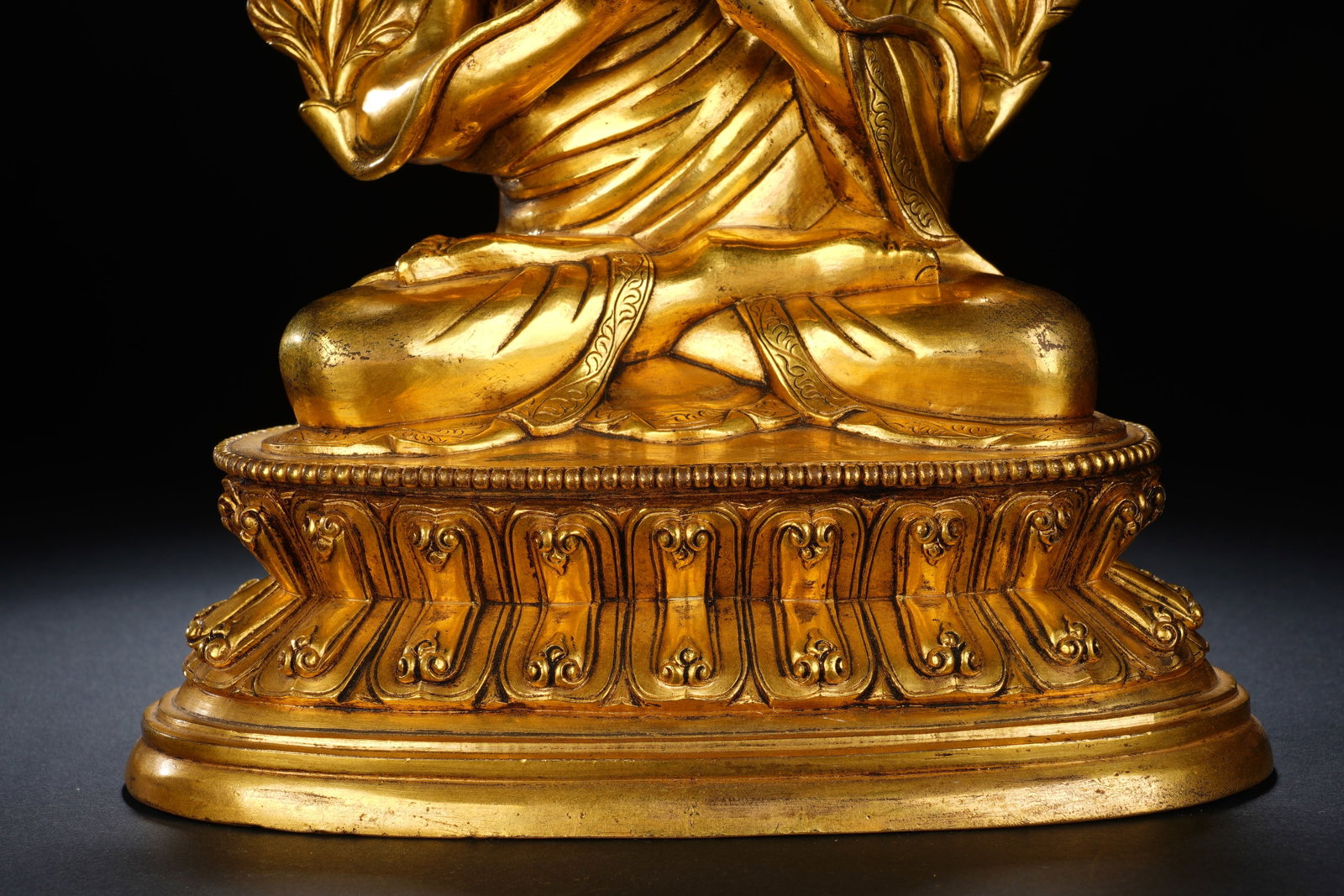 Gilt Bronze Tsongkhapa Figure - 4