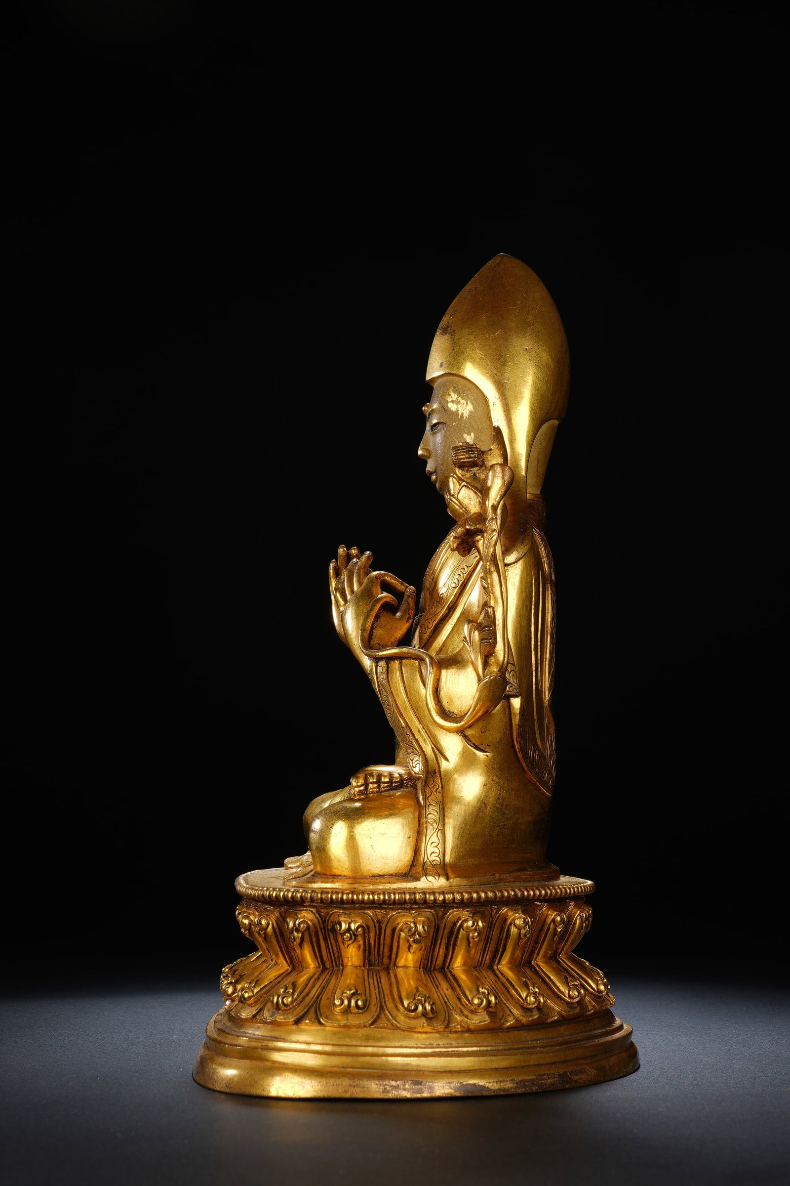 Gilt Bronze Tsongkhapa Figure - 7