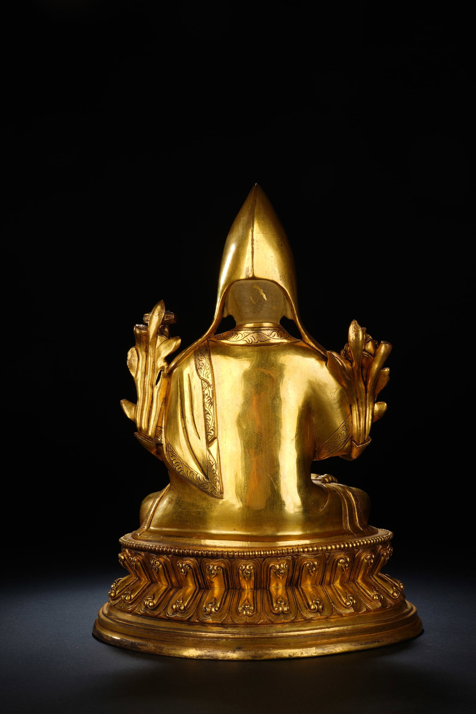 Gilt Bronze Tsongkhapa Figure - 8