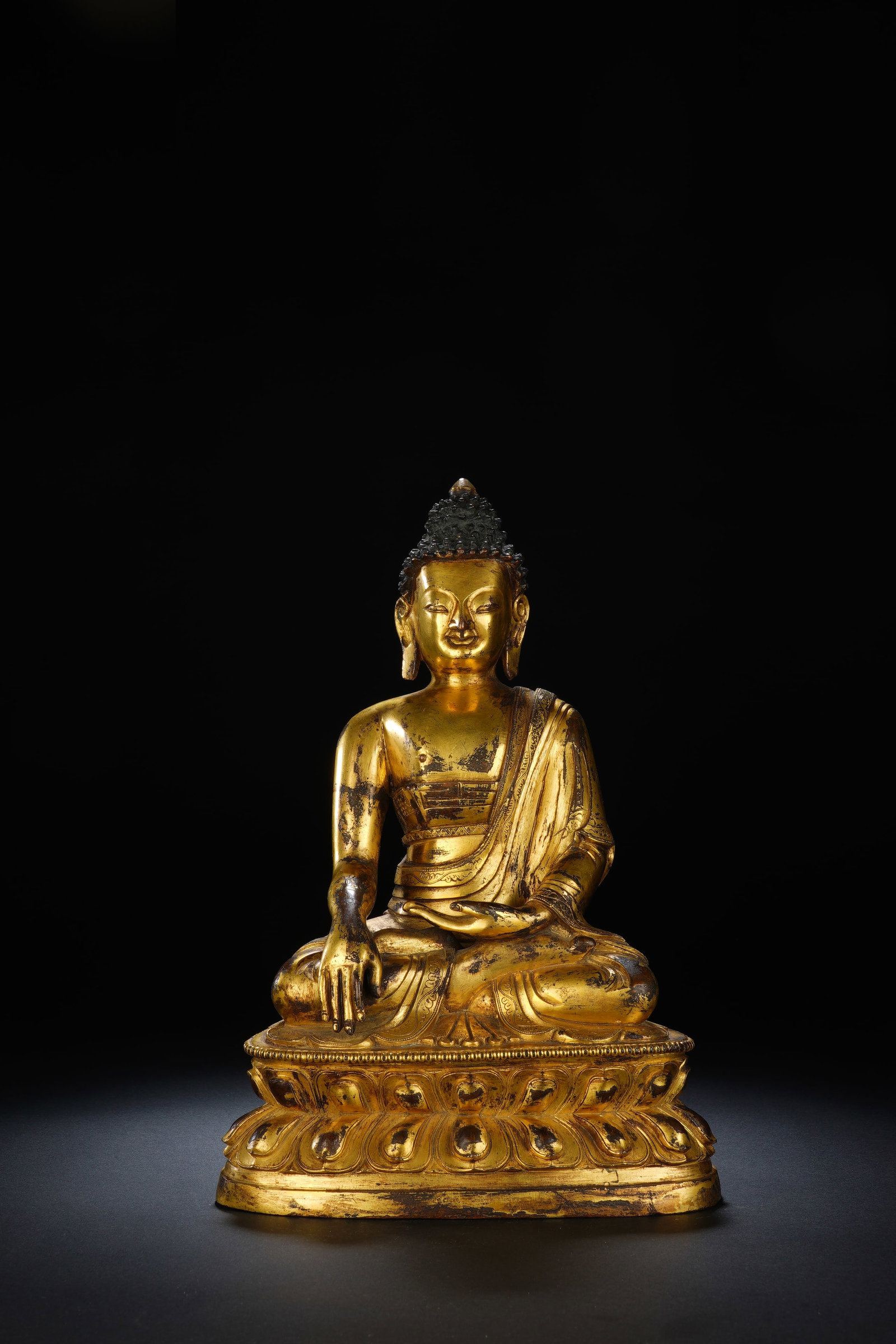 Gilt Bronze Sakyamuni Figure - 2