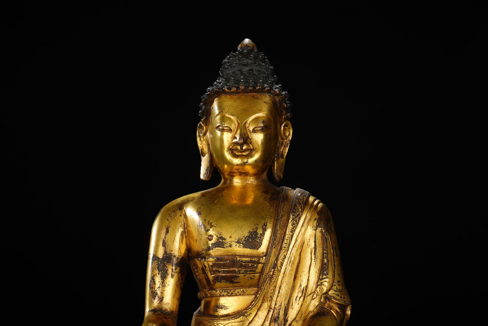 Gilt Bronze Sakyamuni Figure - 3