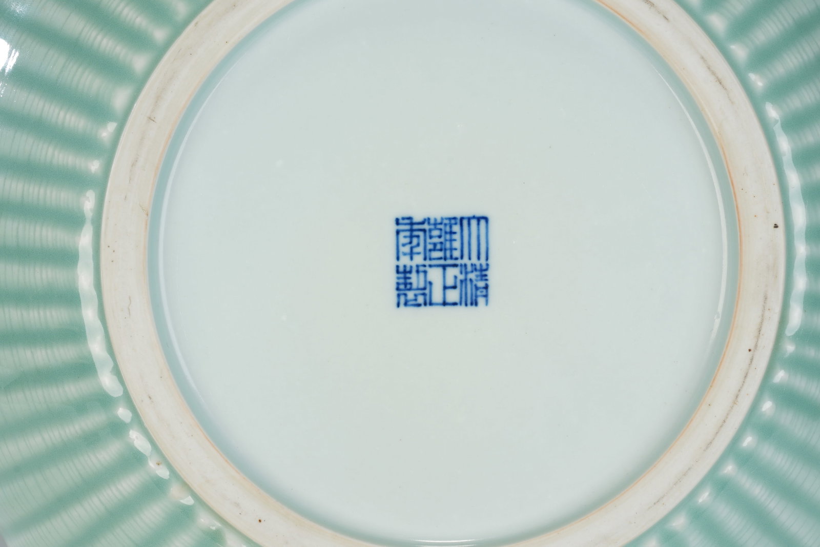 Bean Green Glazed Flower Pattern Porcelain Zun - 8