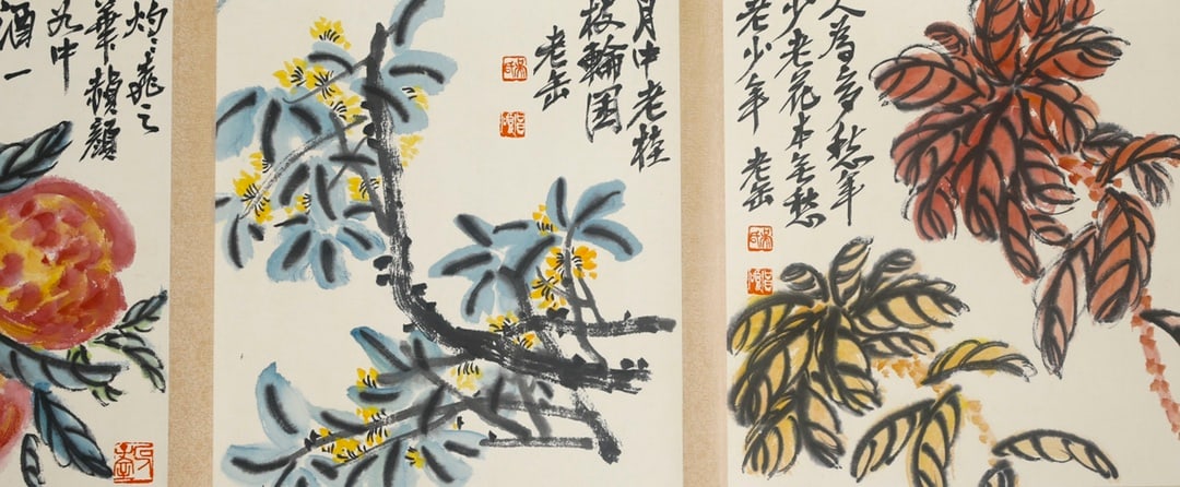Chinese Drawing Flower Hand Scroll,Wu Changshuo Mark - 4