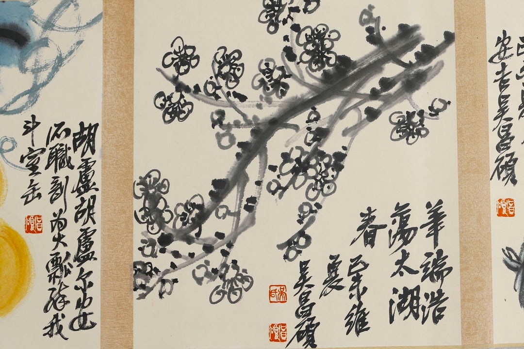 Chinese Drawing Flower Hand Scroll,Wu Changshuo Mark - 5