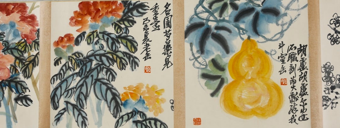 Chinese Drawing Flower Hand Scroll,Wu Changshuo Mark - 6