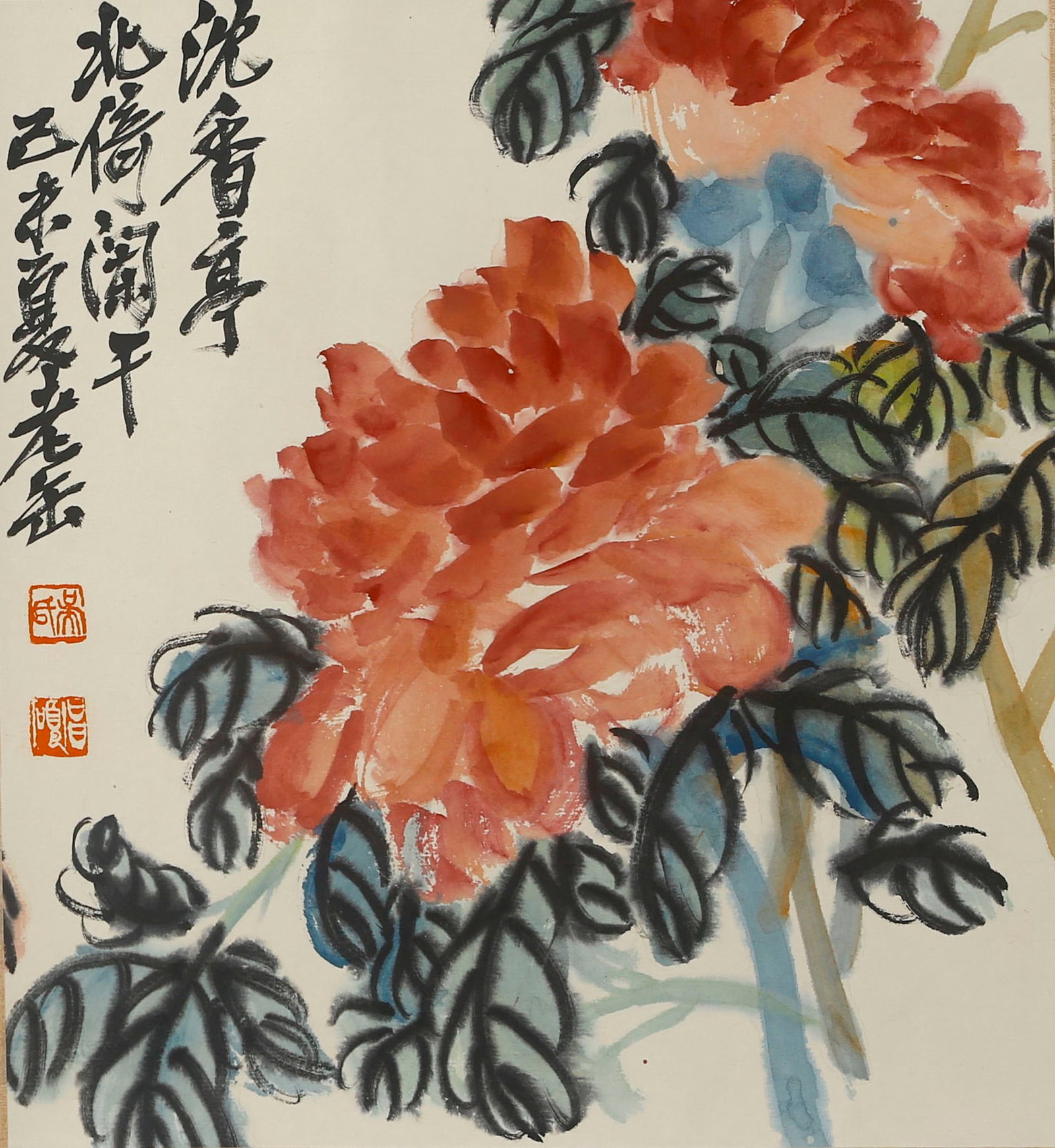 Chinese Drawing Flower Hand Scroll,Wu Changshuo Mark - 7