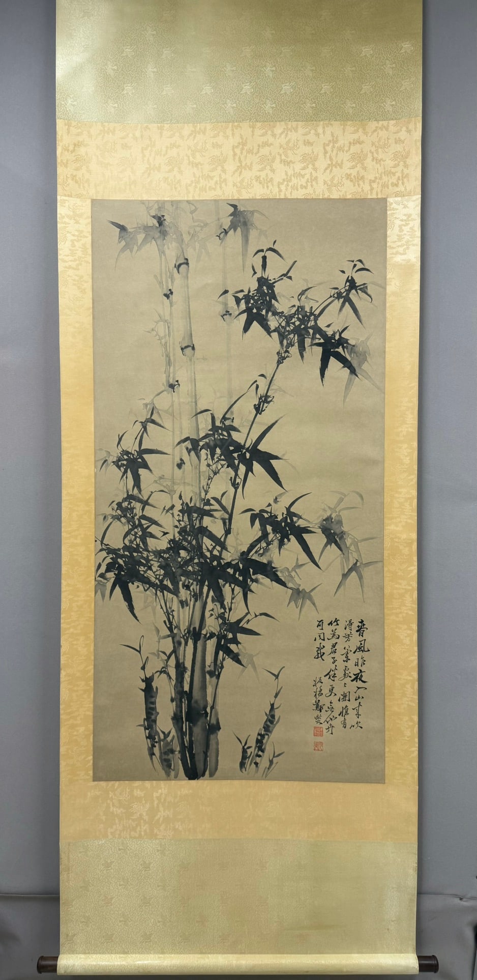 Chinese Drawing Bamboo Painting,Zheng Banqiao Mark: Chinese Drawing Bamboo Painting,Zheng Banqiao Mark (137 x 70cm)