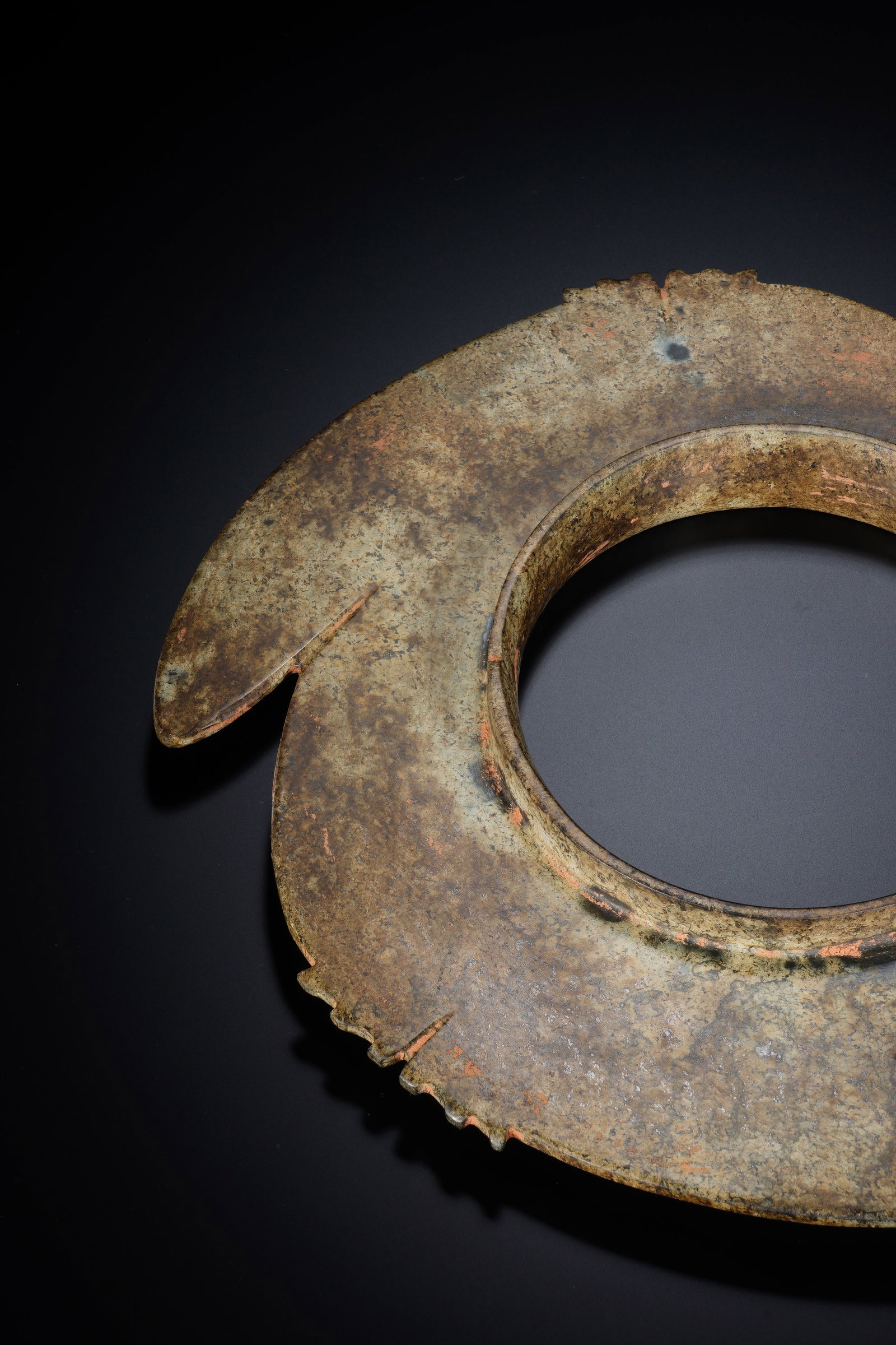 Jade Carved Cloud Shape Bi - 2