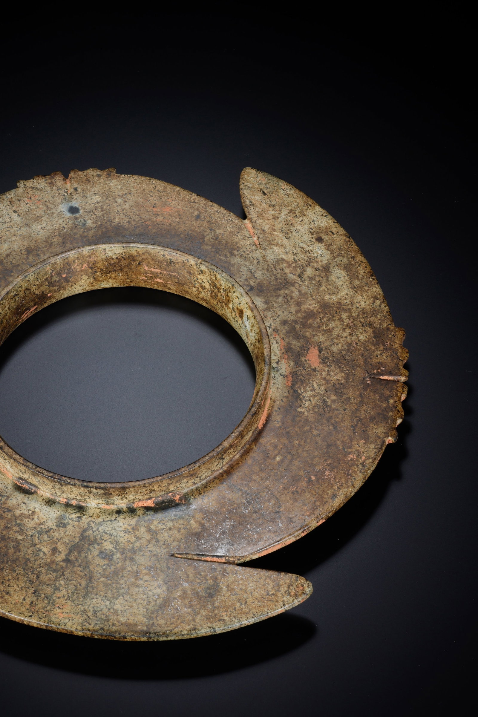 Jade Carved Cloud Shape Bi - 3
