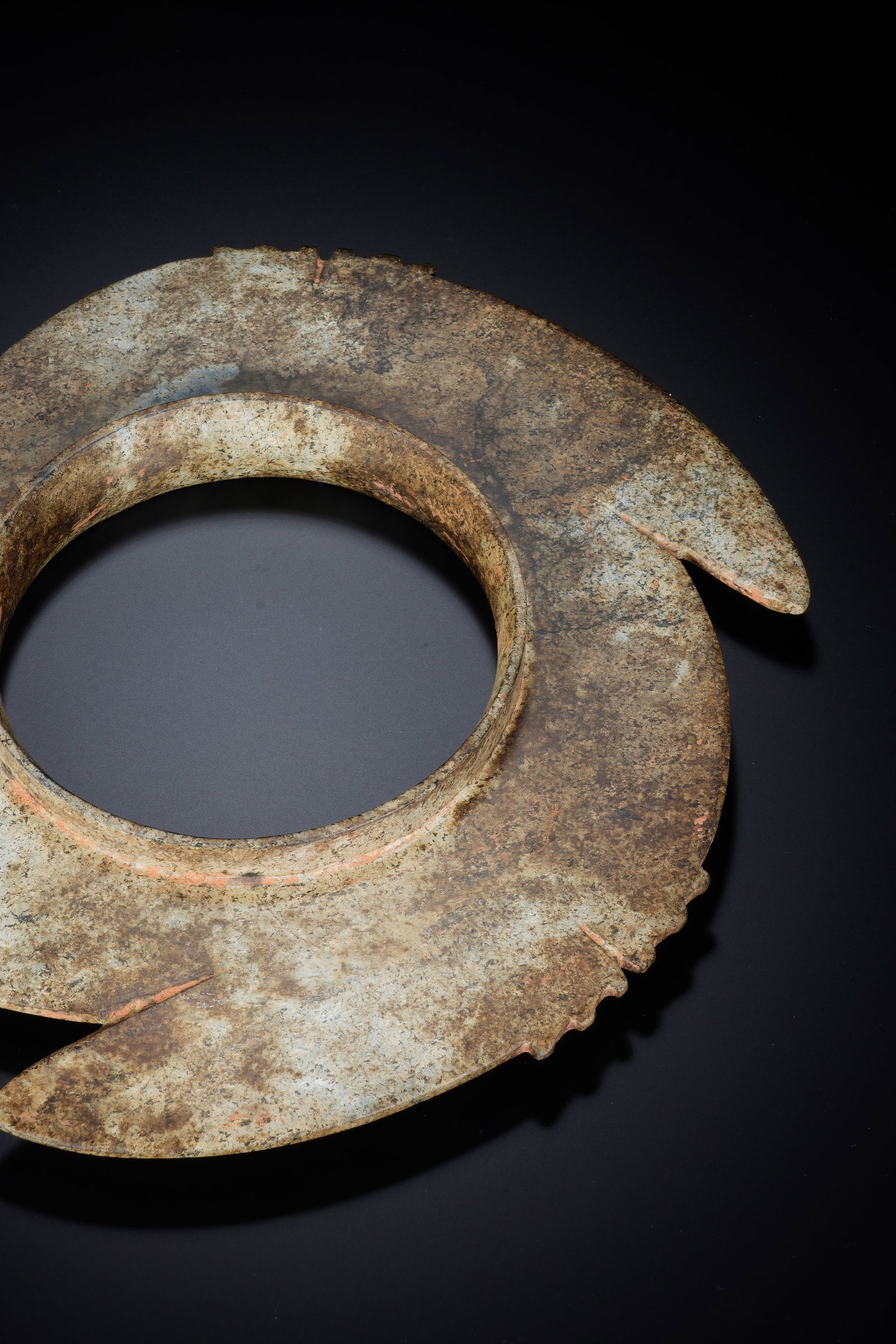 Jade Carved Cloud Shape Bi - 8