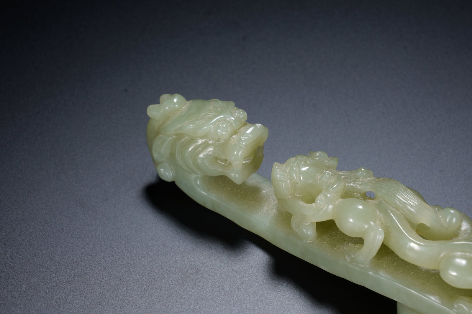 Jade Carved Dragon Shape Belt Hook - 2