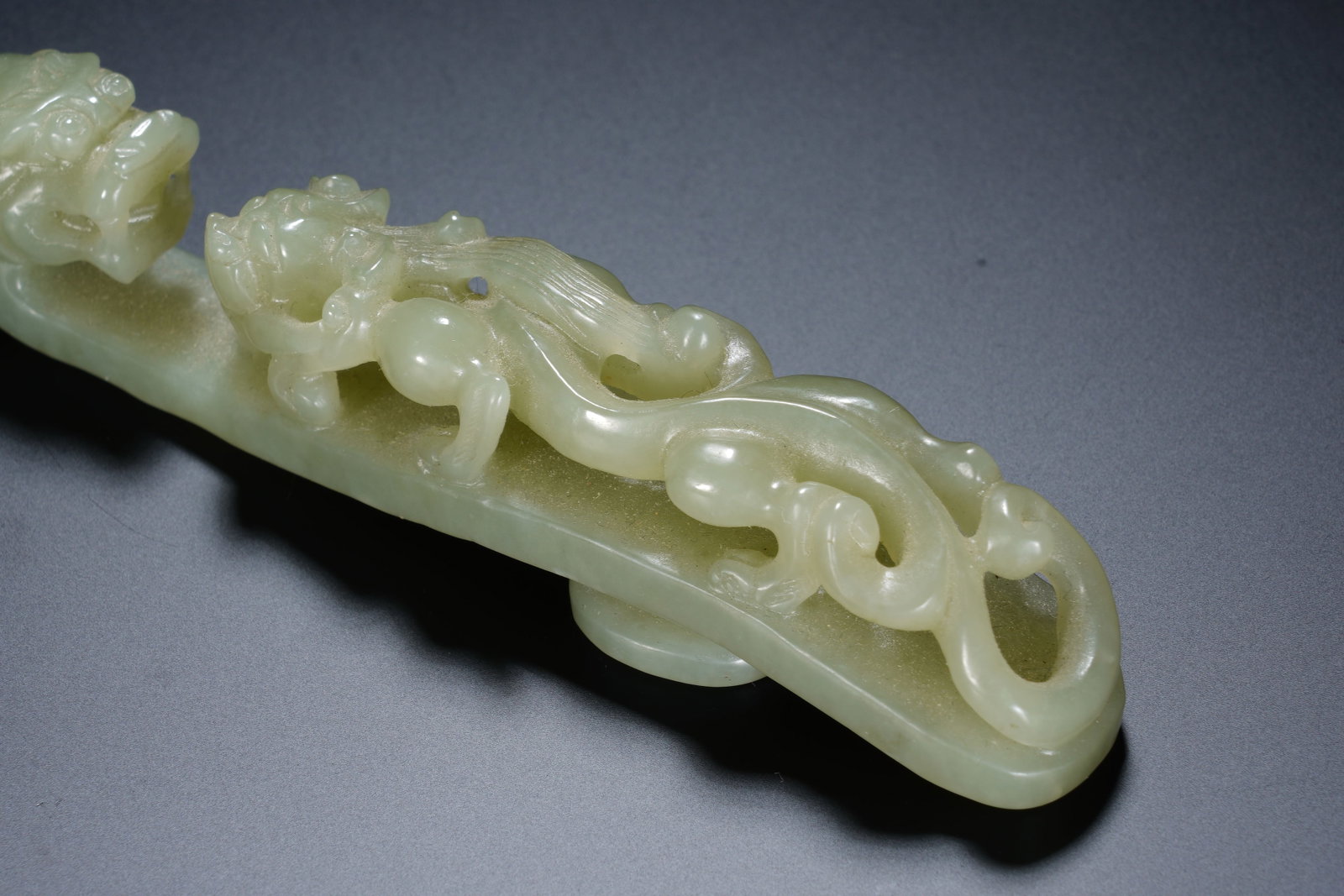 Jade Carved Dragon Shape Belt Hook - 3
