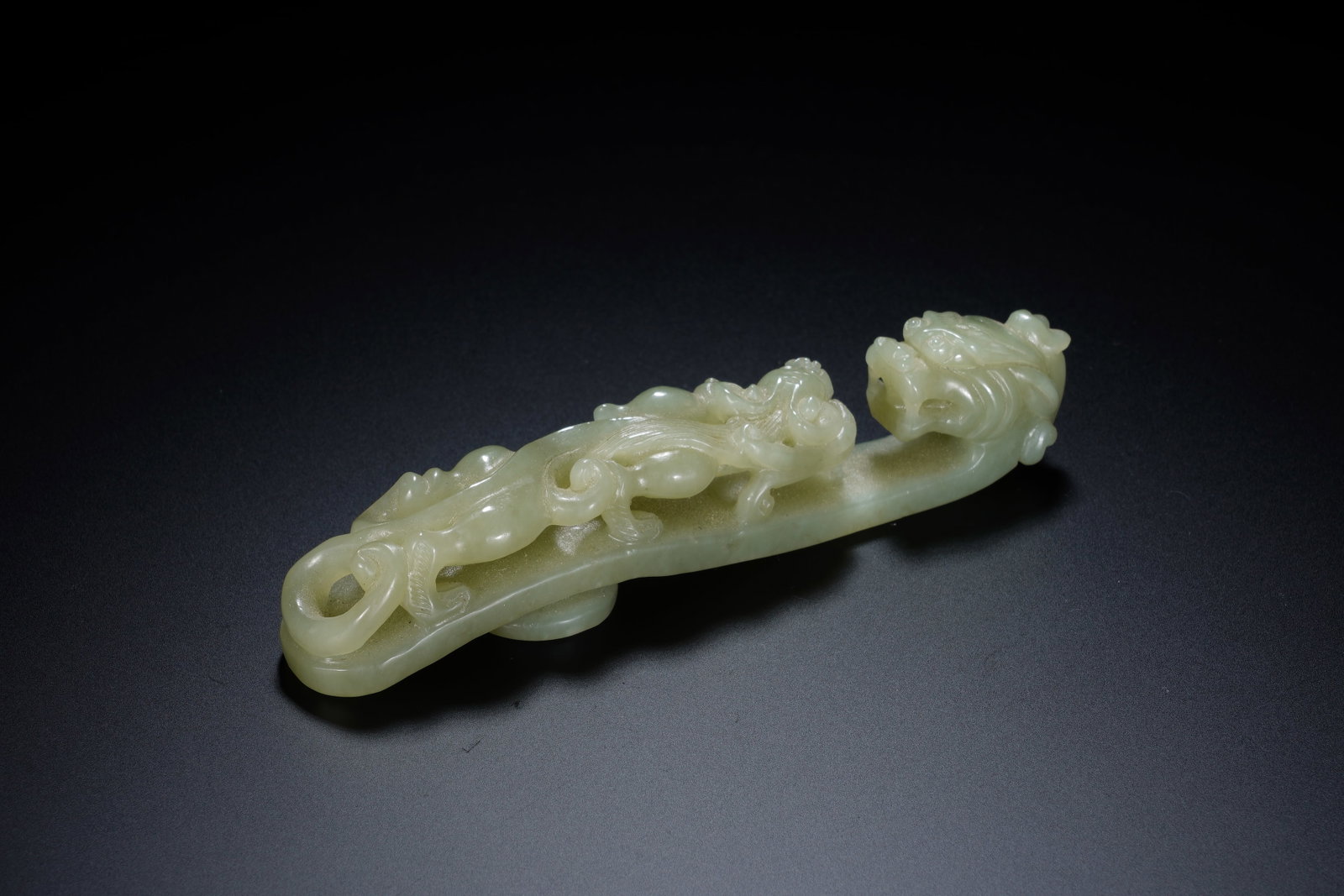 Jade Carved Dragon Shape Belt Hook - 6