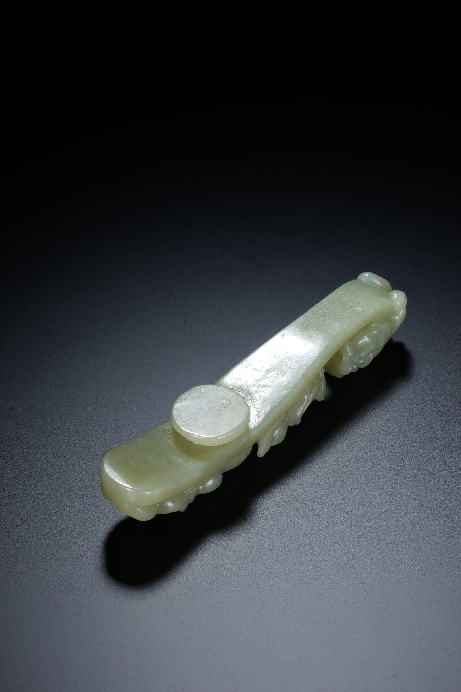 Jade Carved Dragon Shape Belt Hook - 9