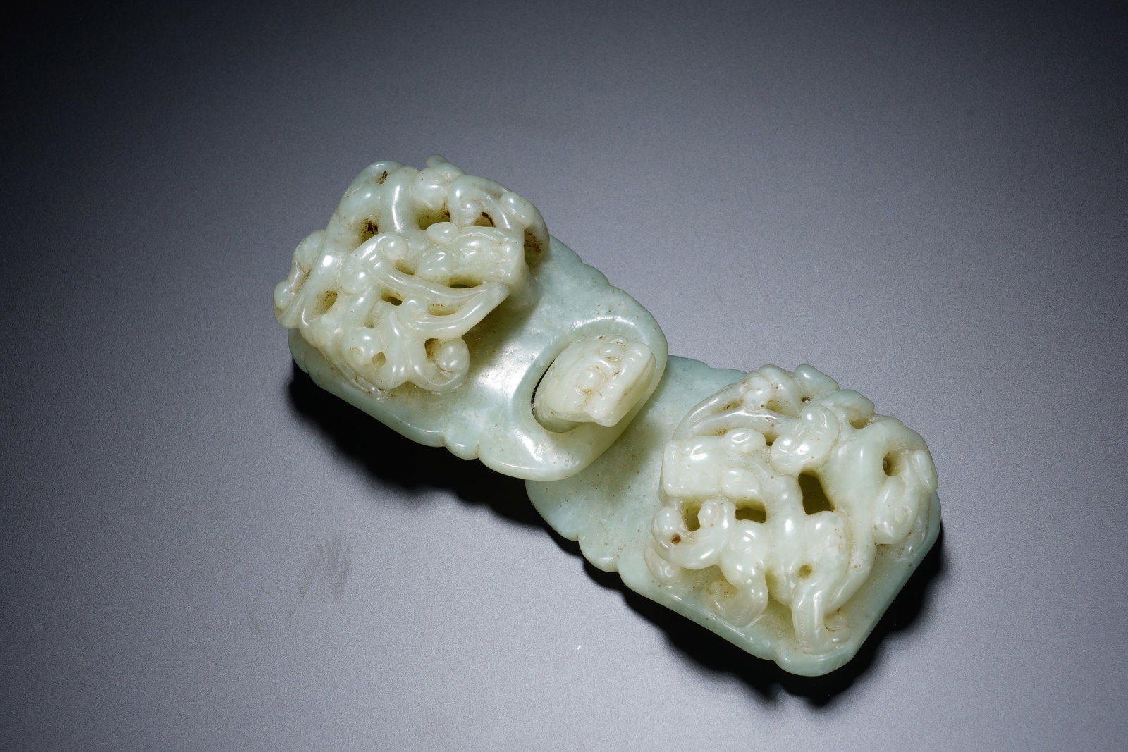 Jade Carved Dragon Shape Folding Belt Hook - 2