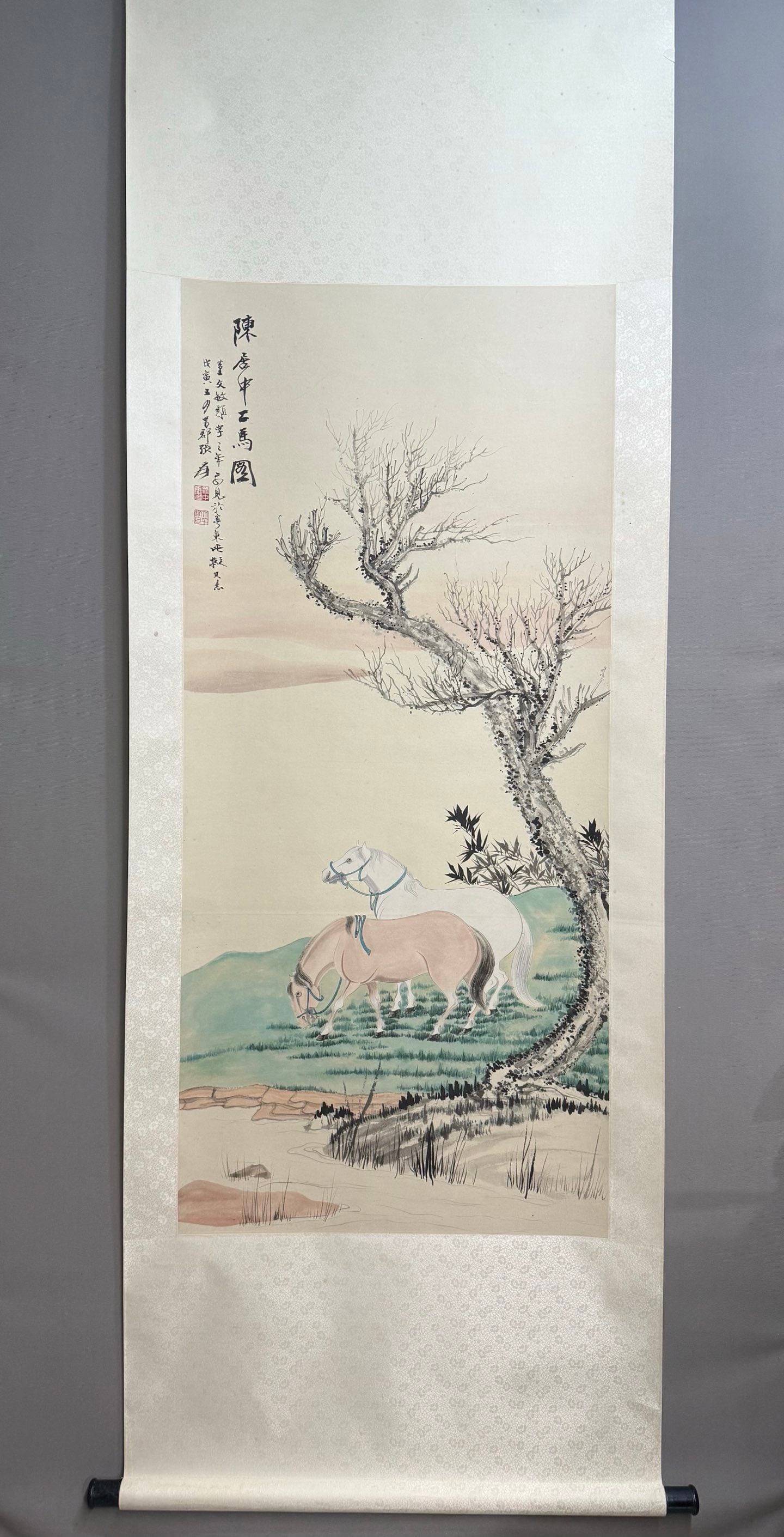 Chinese Drawing Horse Painting,Zhang Daqian Mark: Chinese Drawing Horse Painting,Zhang Daqian Mark (137 x 62cm)