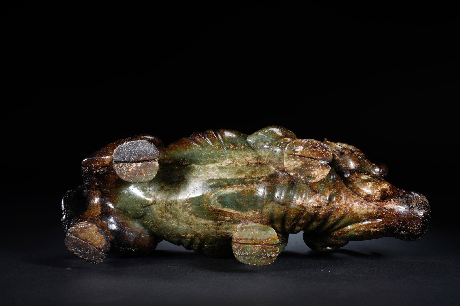 Jade Carved Ox Shape Figure - 9