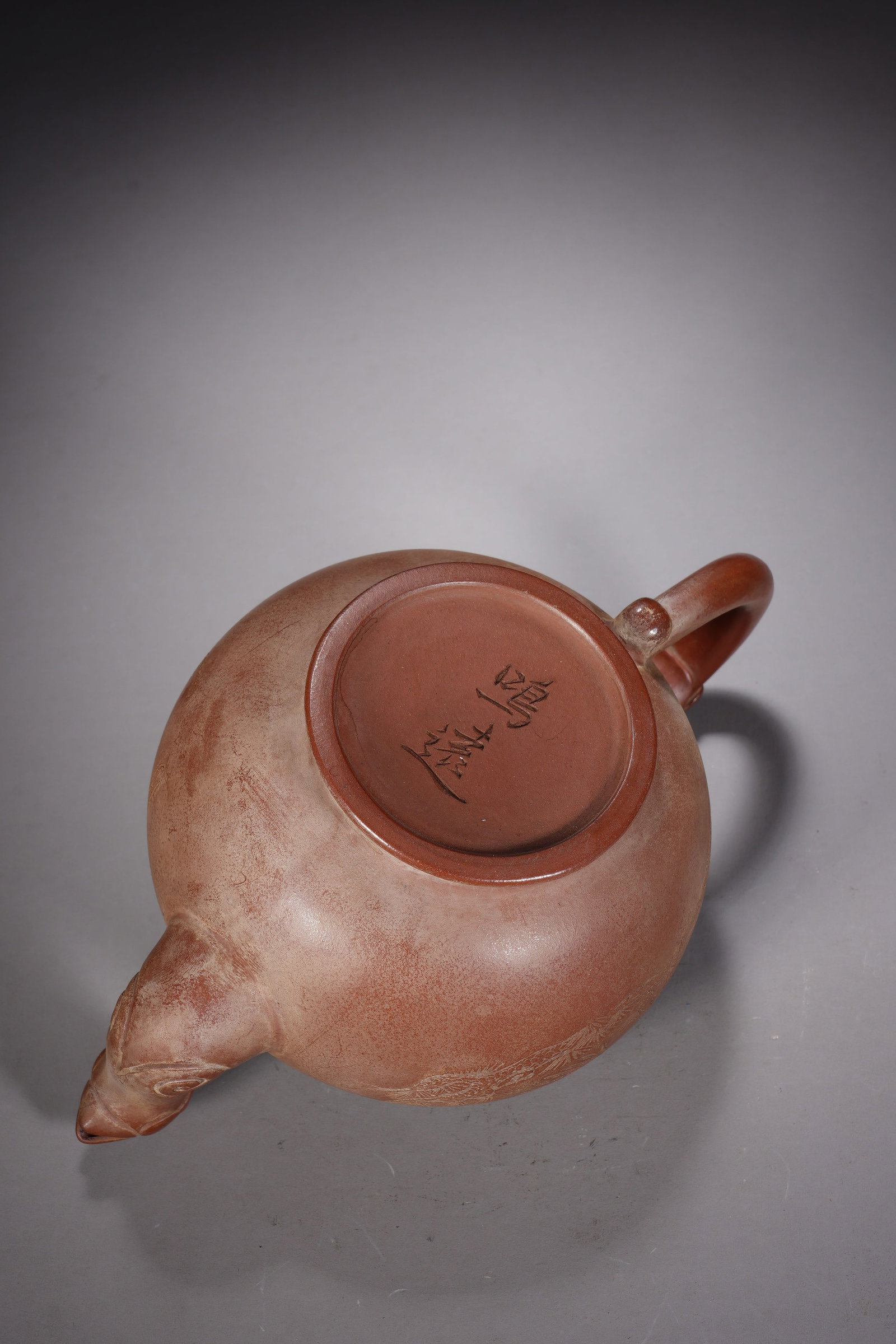 Purple Clay Carved Phoenix Pattern Teapot - 8