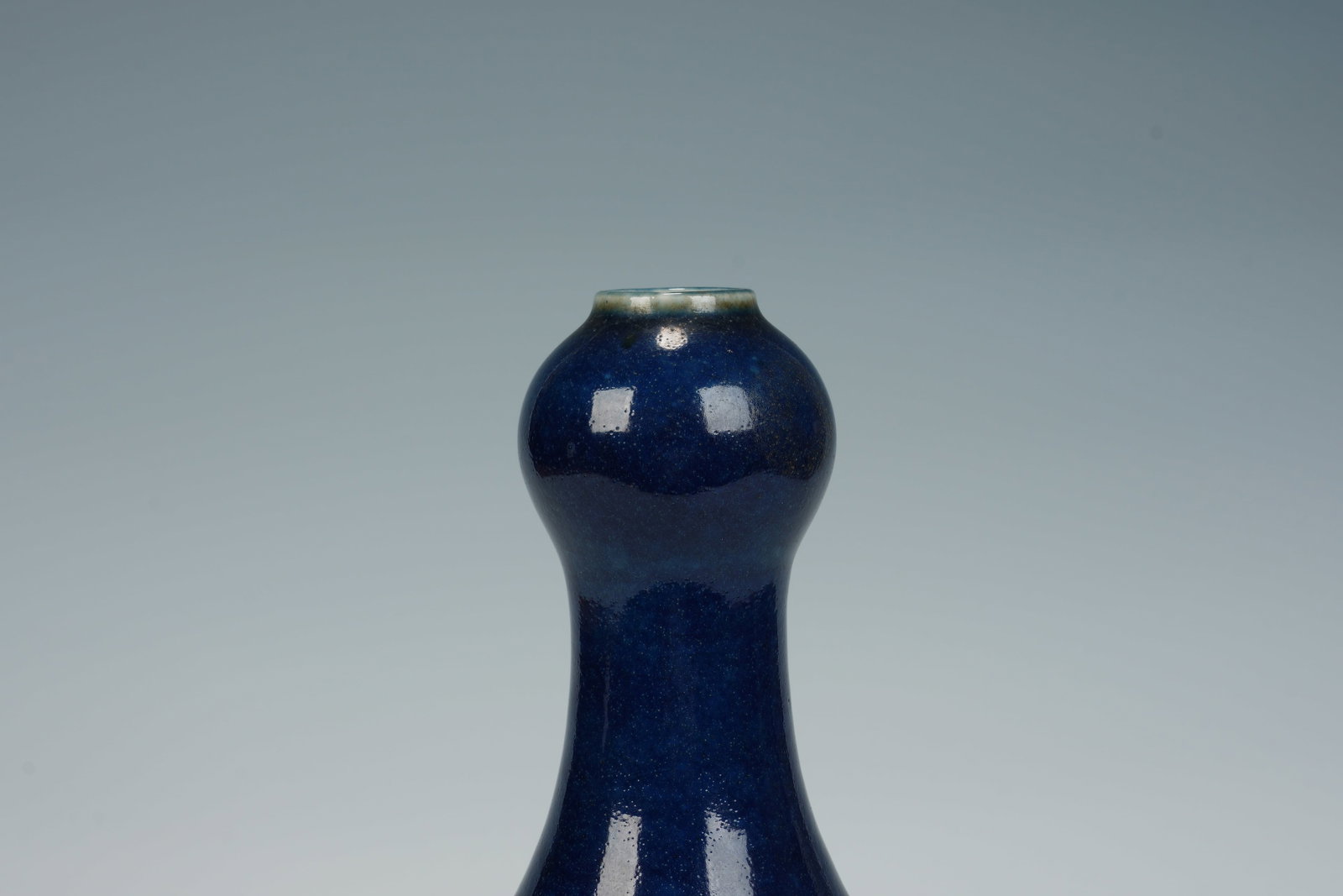 Bright Blue Glazed Porcelain Vase - 3