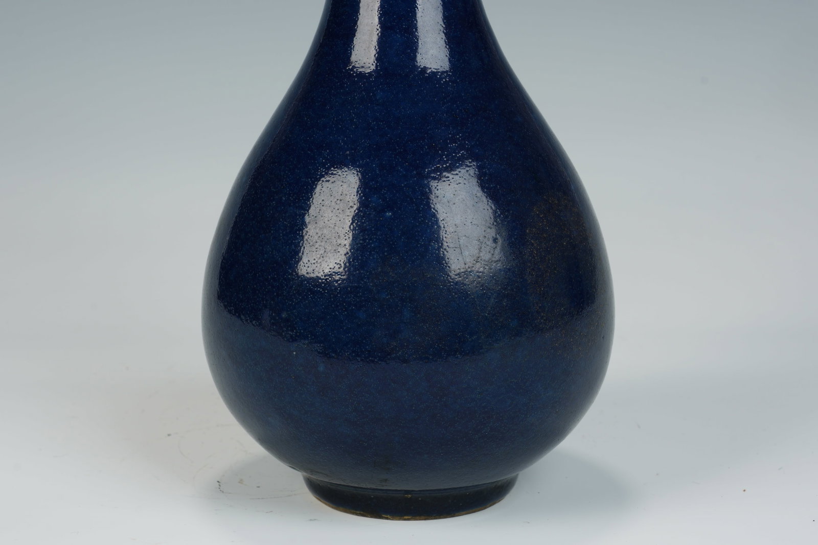 Bright Blue Glazed Porcelain Vase - 4