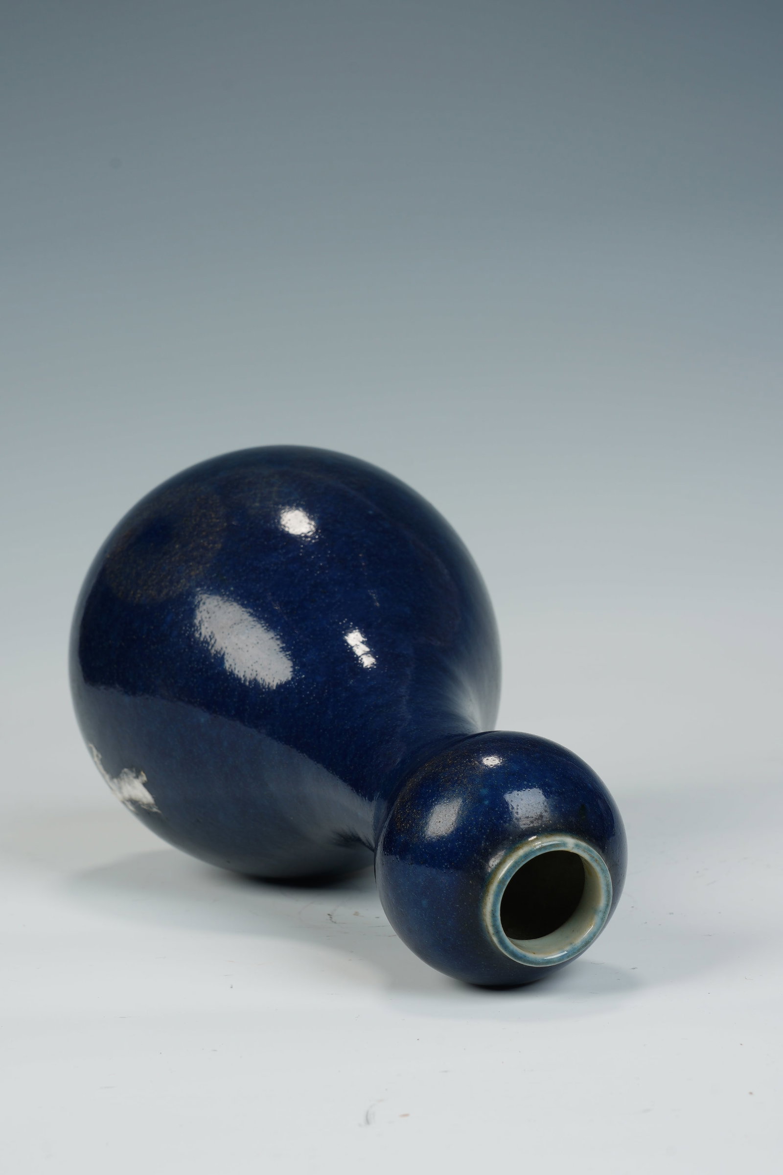Bright Blue Glazed Porcelain Vase - 6