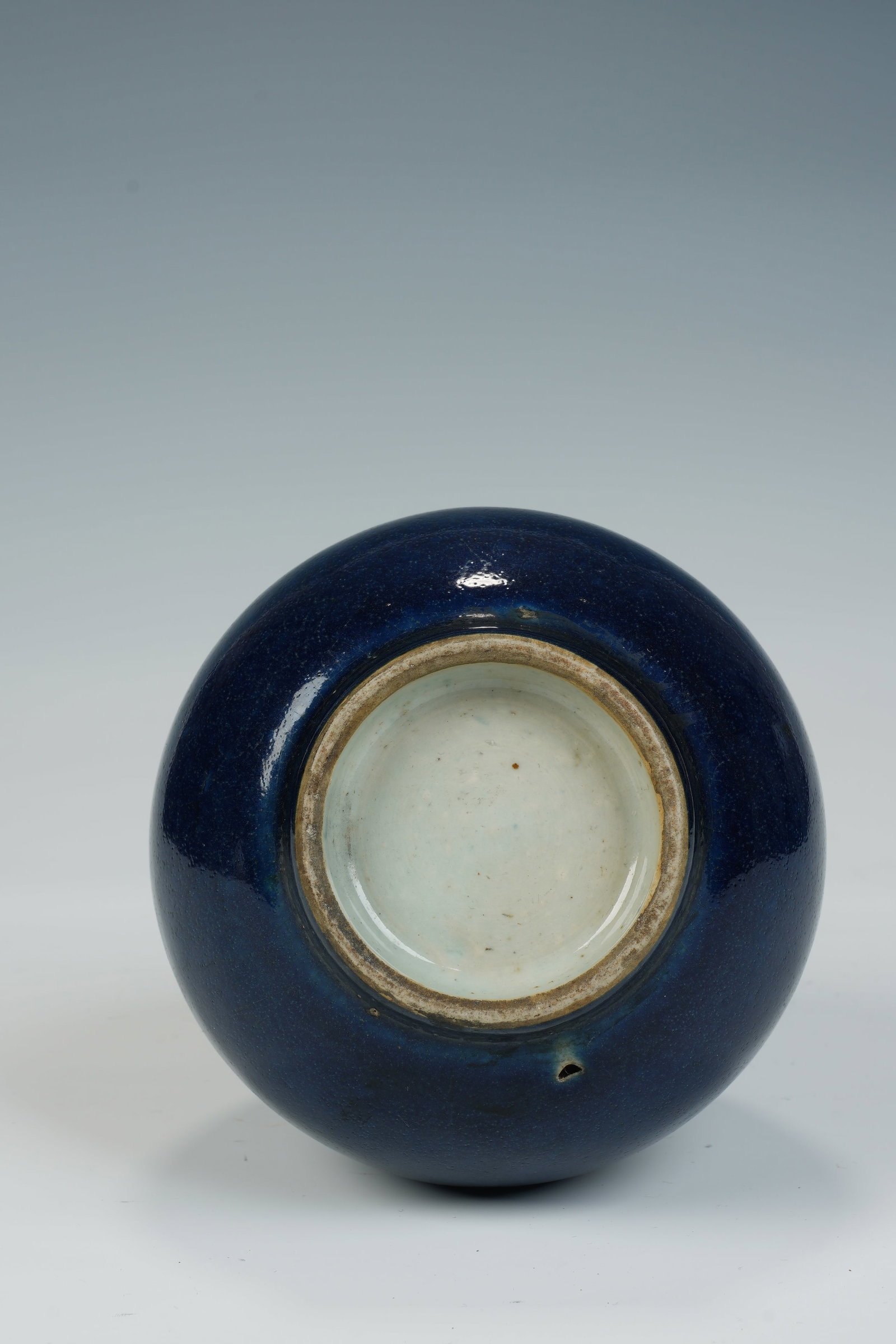 Bright Blue Glazed Porcelain Vase - 7