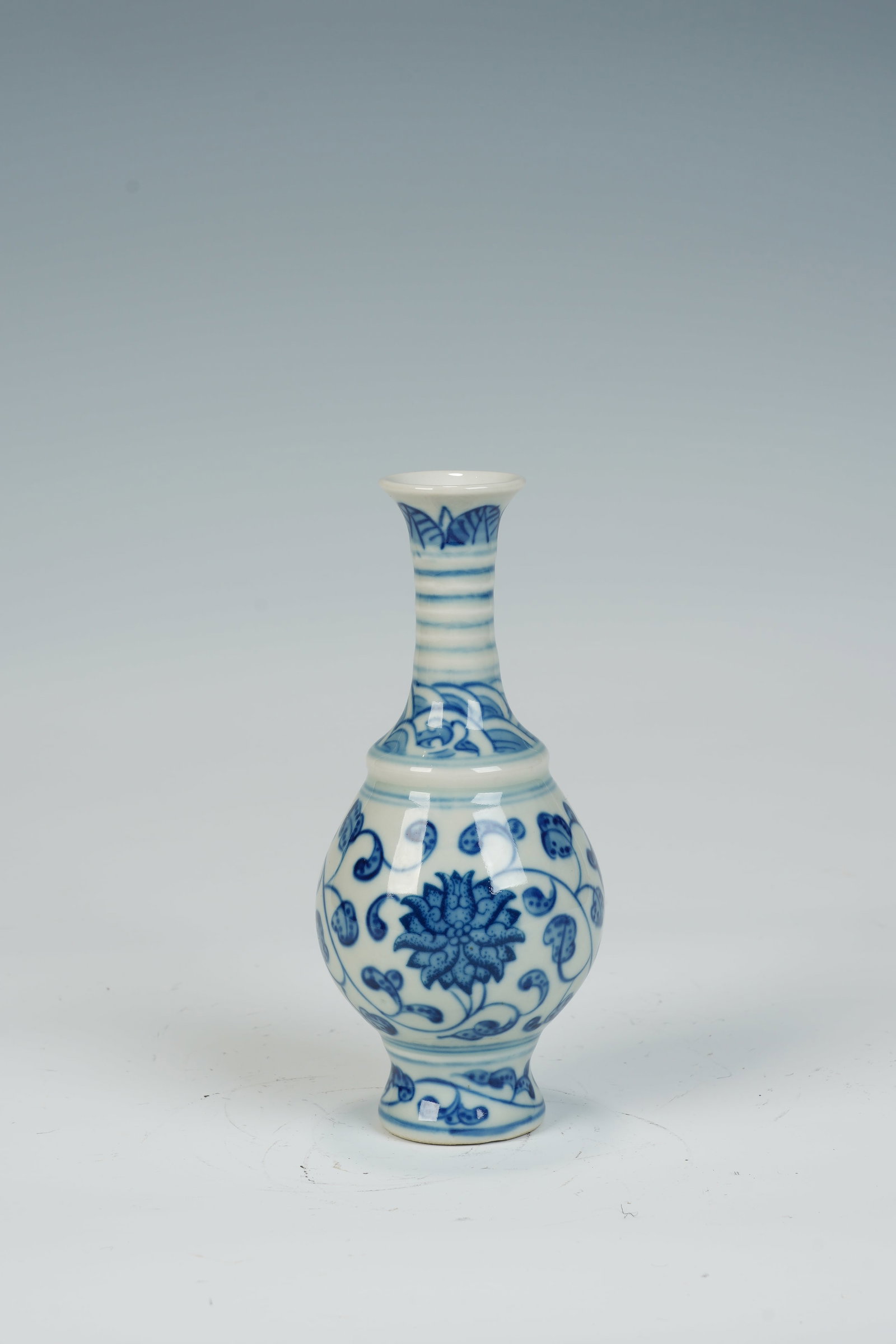 Blue and White Flower Pattern Porcelain Vase - 5