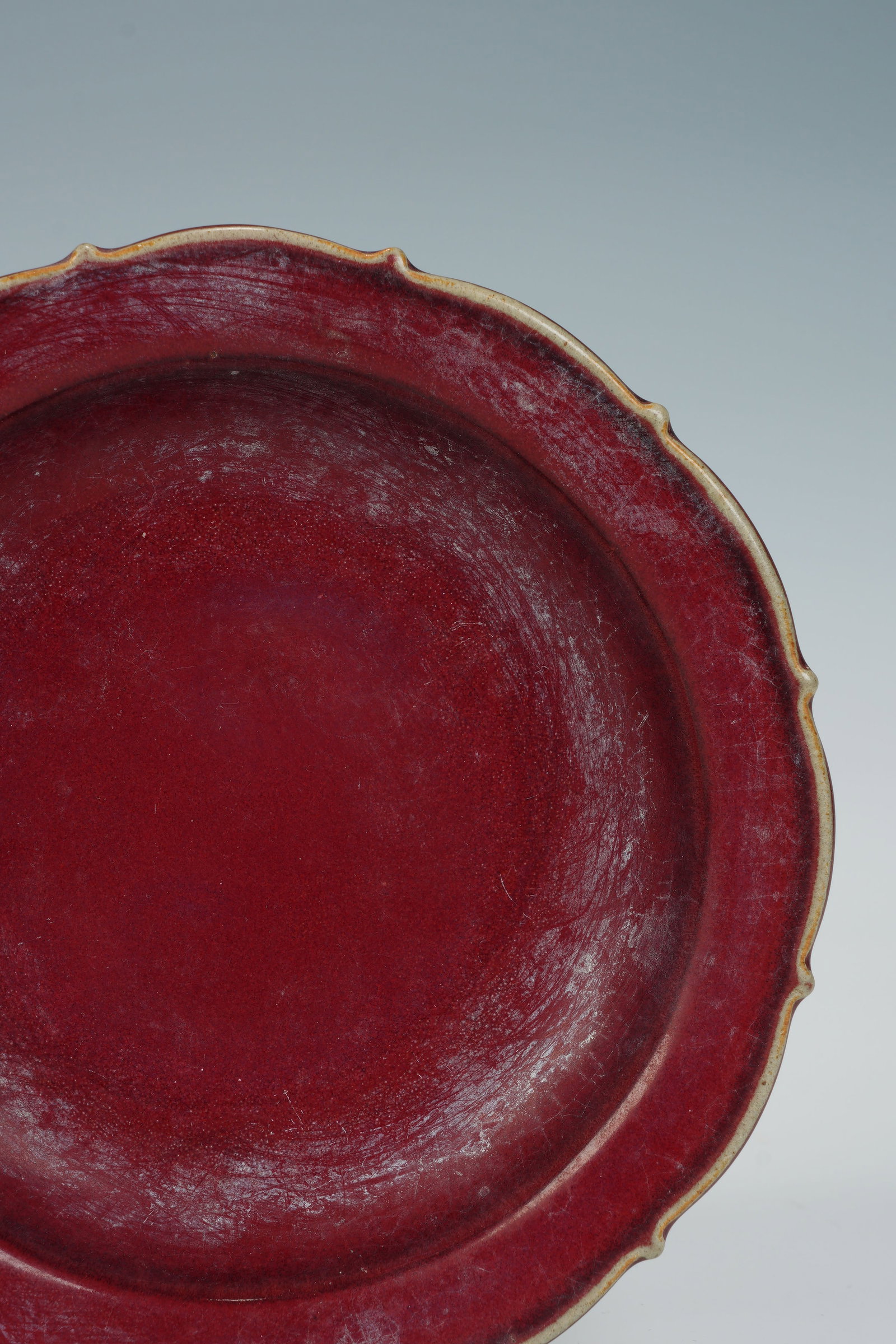 Red Glazed Porcelain Plate - 3