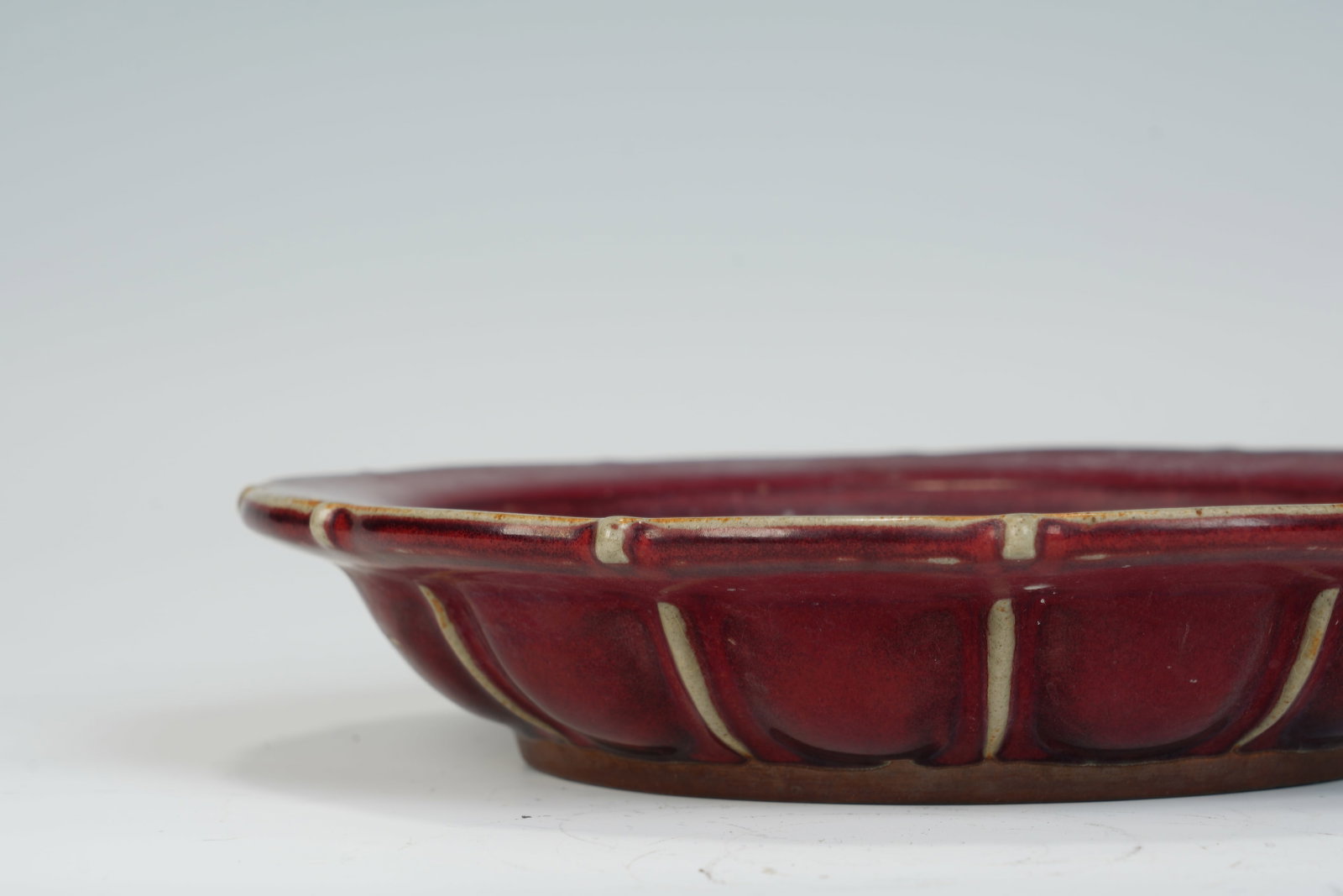 Red Glazed Porcelain Plate - 5