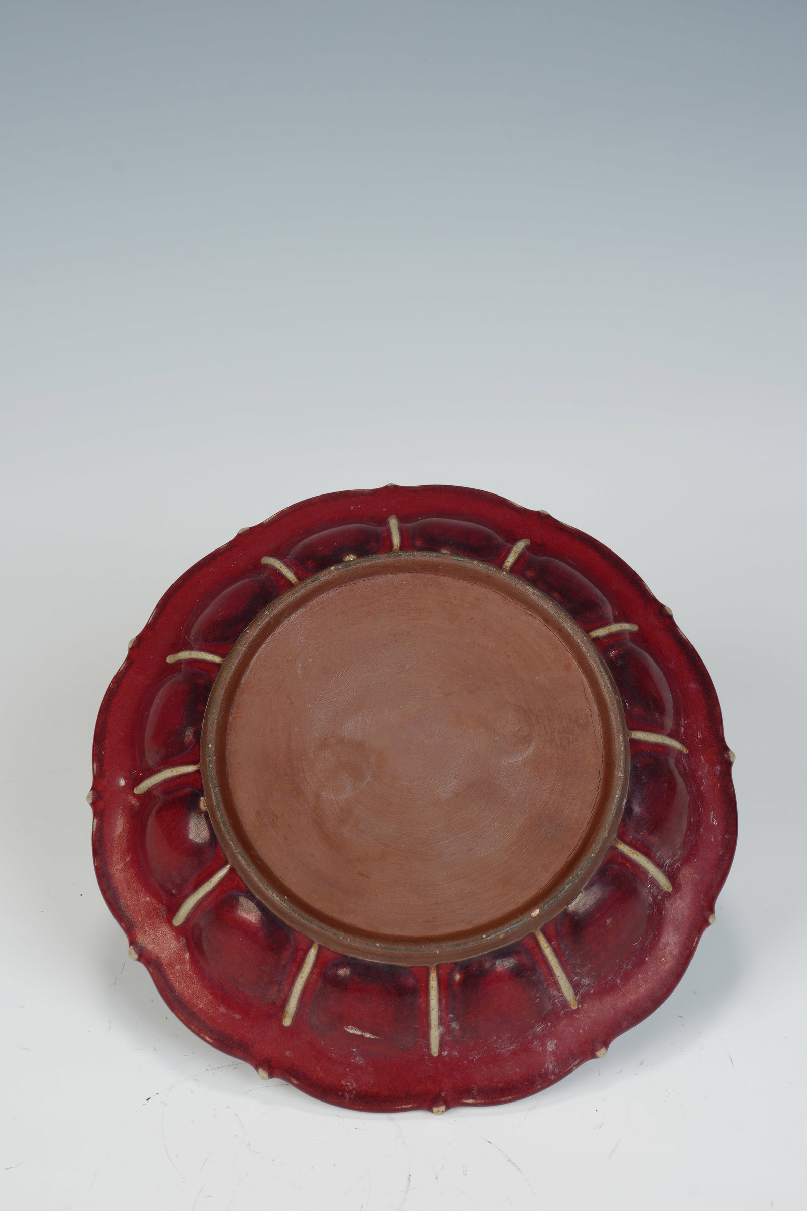 Red Glazed Porcelain Plate - 6