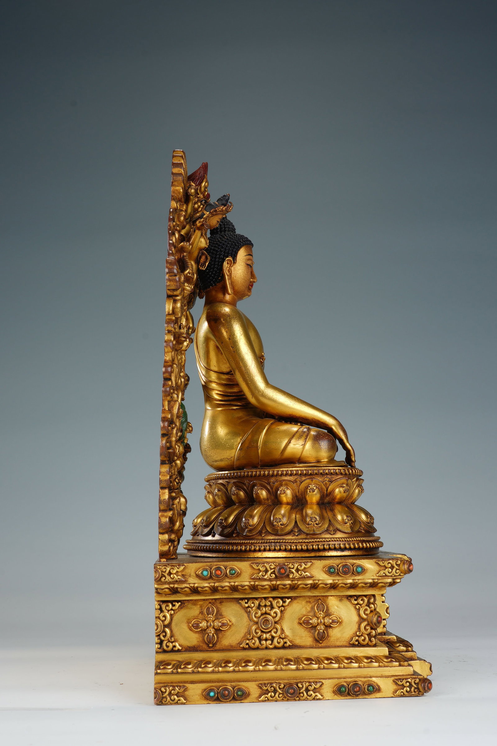 Gilt Bronze Sakyamuni Figure - 7