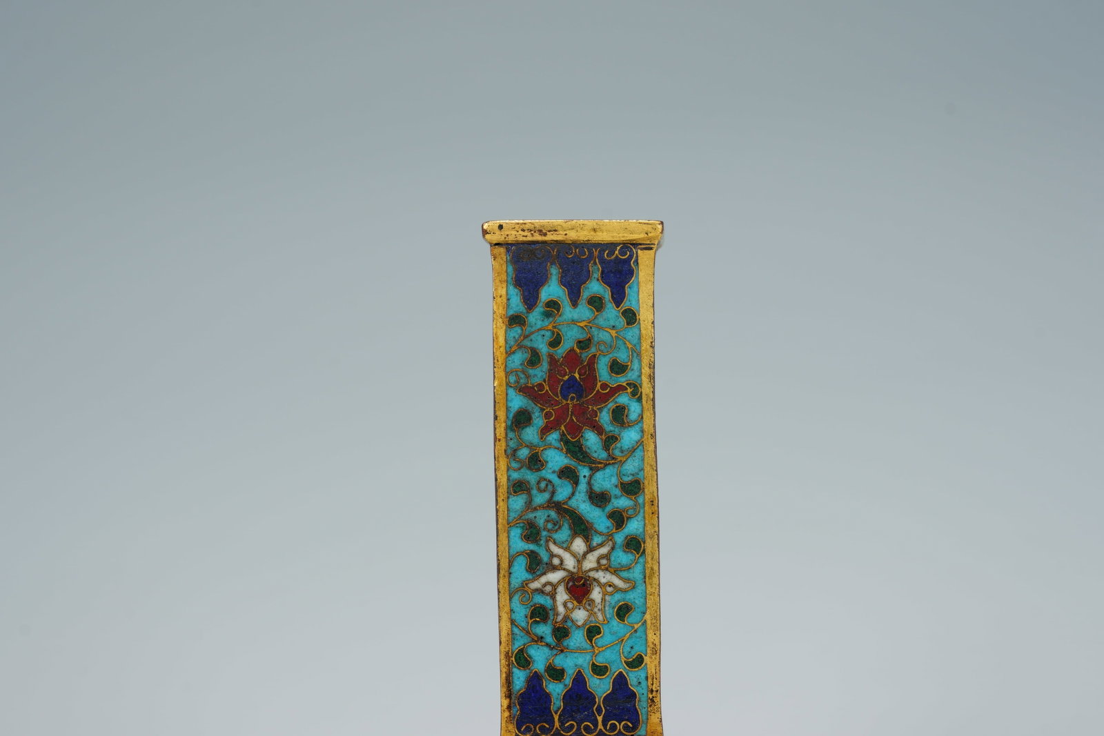 Bronze Cloisonne Carved Flower Pattern Vase - 3