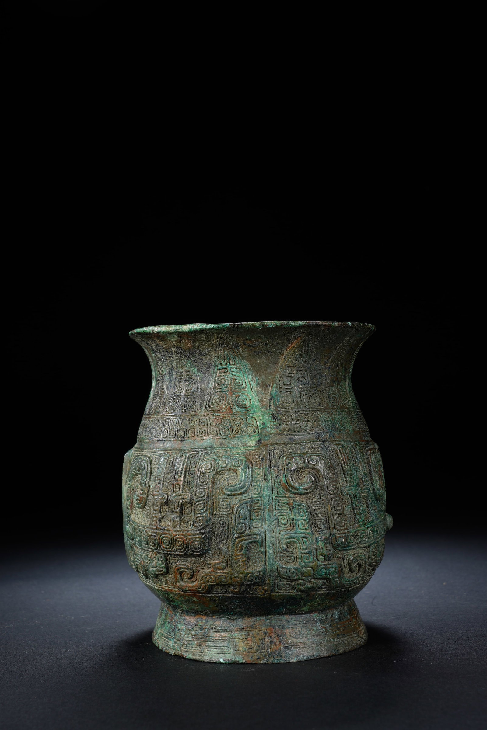 Chinese Bronze Carved Beast Face Pattern Pot - 5