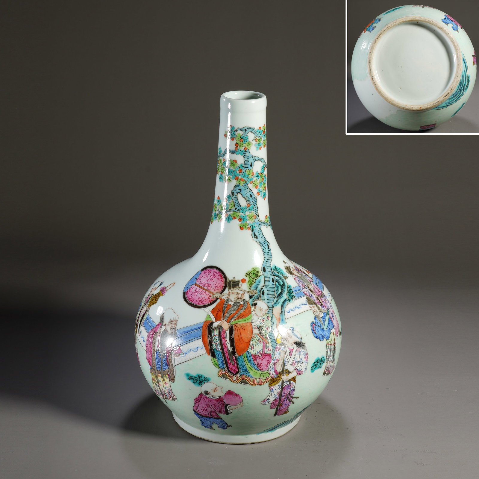 Famille Rose Character Story Pattern Porcelain Vase: Famille Rose Character Story Pattern Porcelain Vase (21 x 34cm)