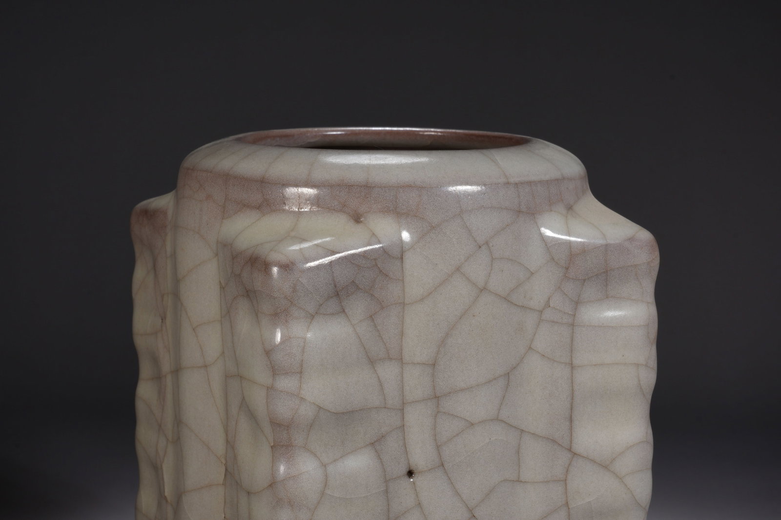 Ge Ware Porcelain Cong Shape Vase - 2