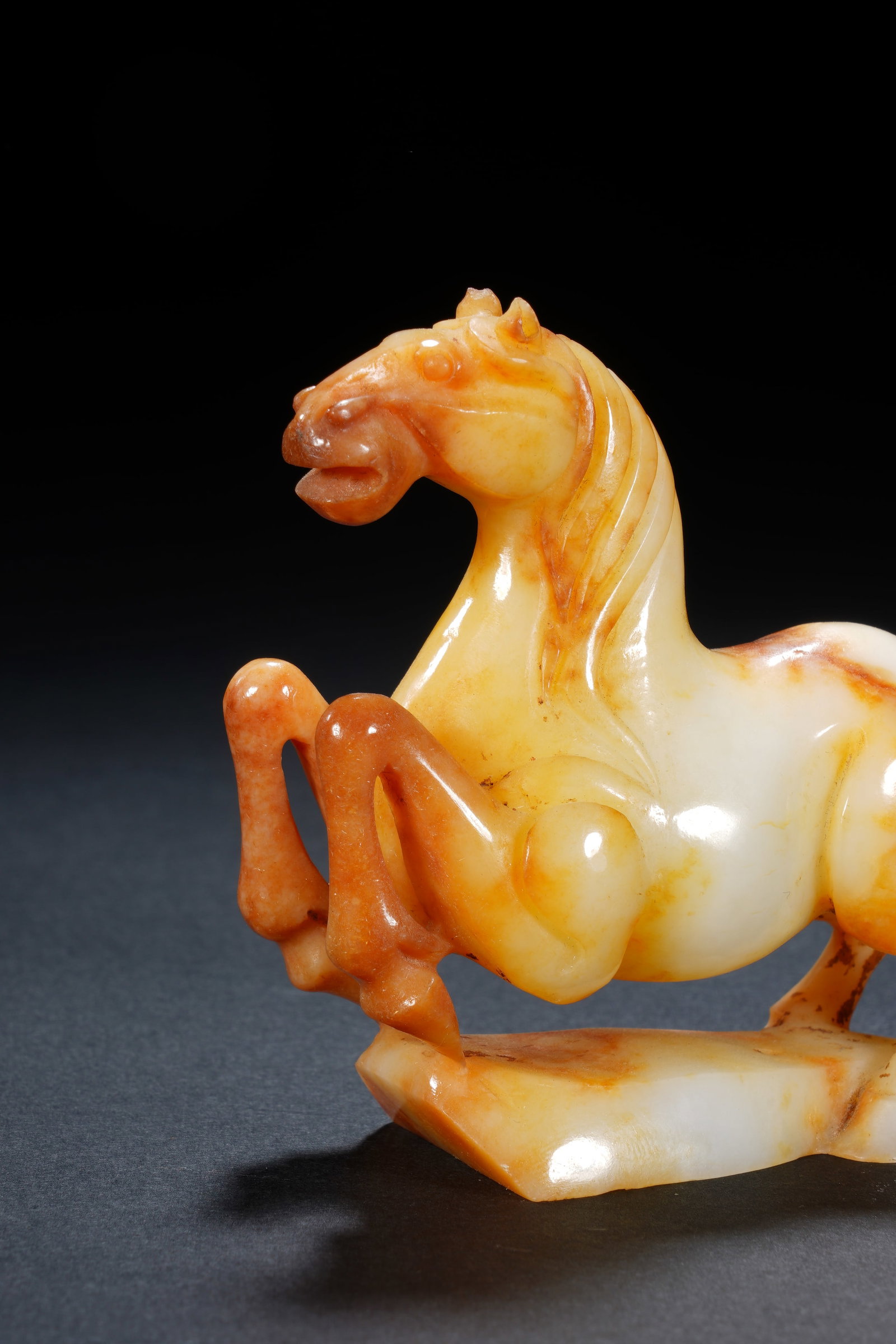 Jade Carved Horse Shape Figure - 3