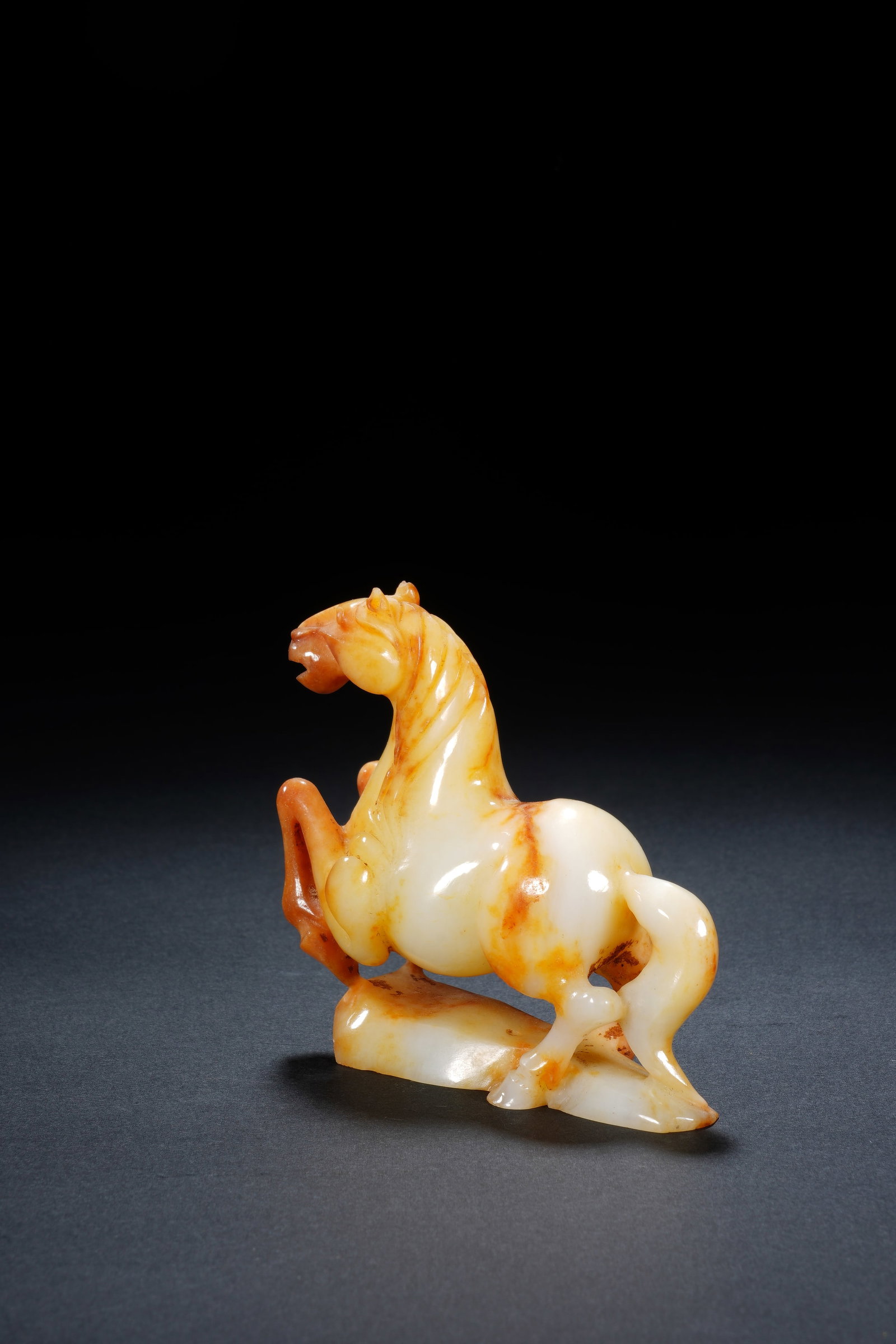Jade Carved Horse Shape Figure - 4