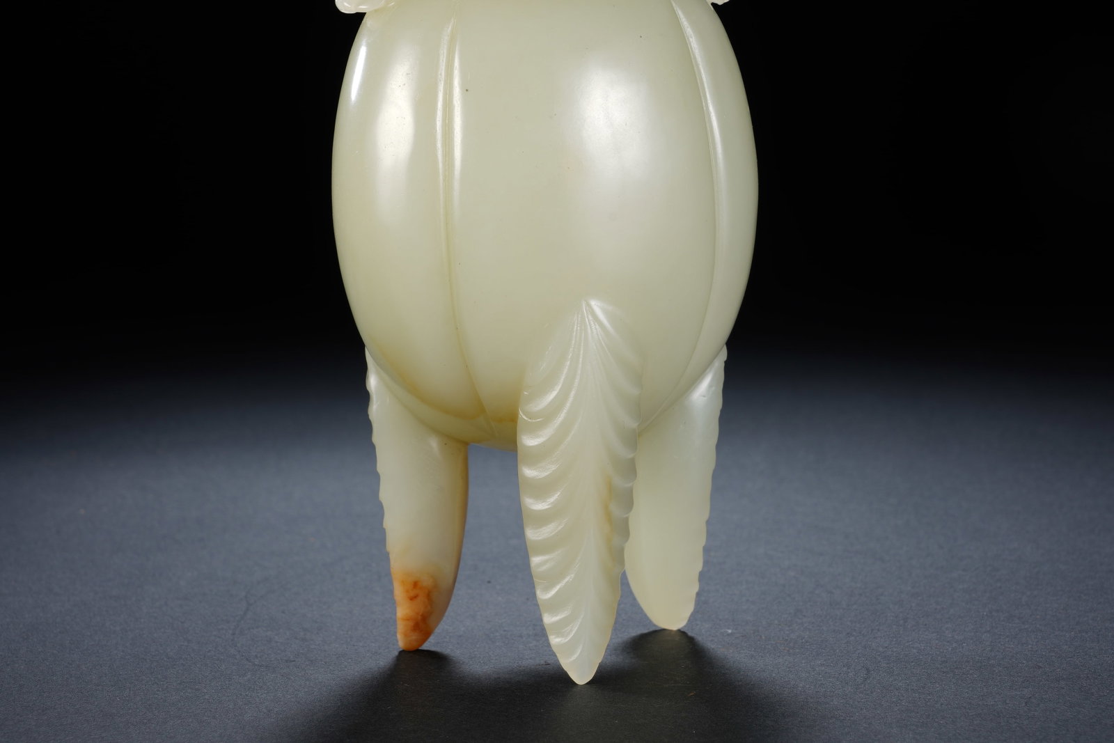 Jade Carved Flower Pattern Double Ears Vase - 4