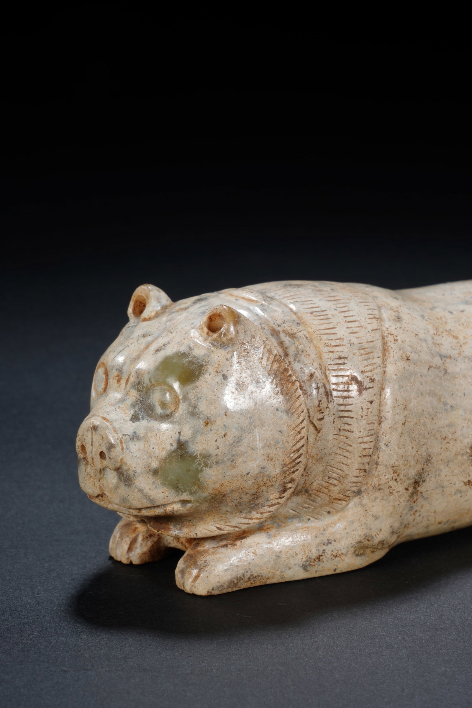 Jade Carved Bear Shape Figure - 2