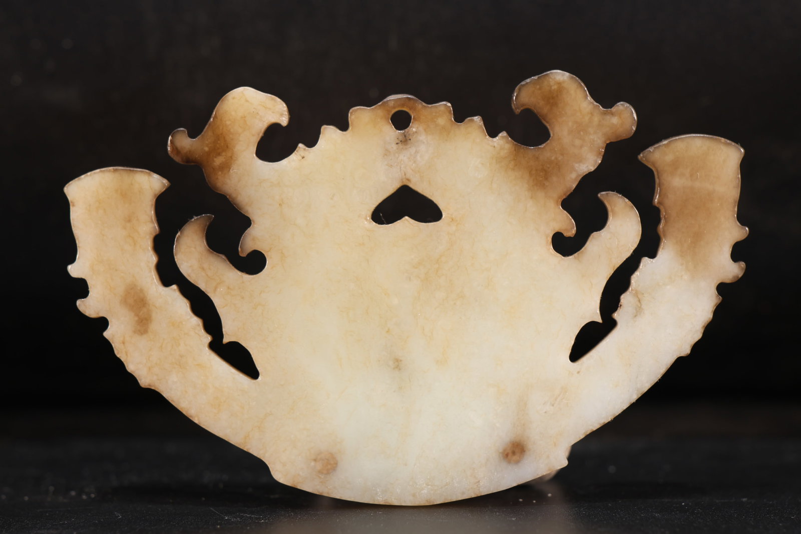 Jade Carved Beast Face and Character Face Pattern Bi - 5