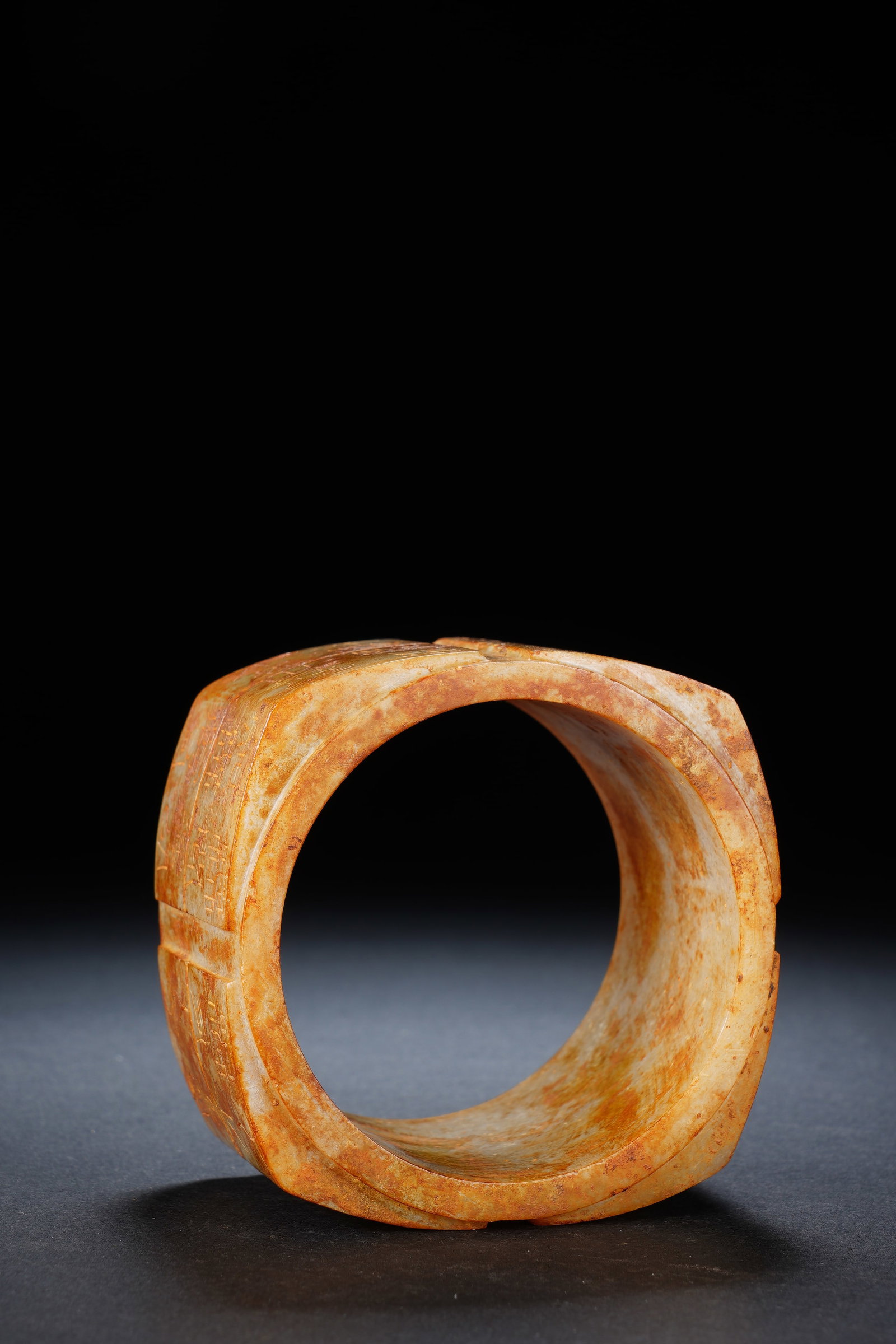 Jade Carved Poetry Pattern Cong - 9