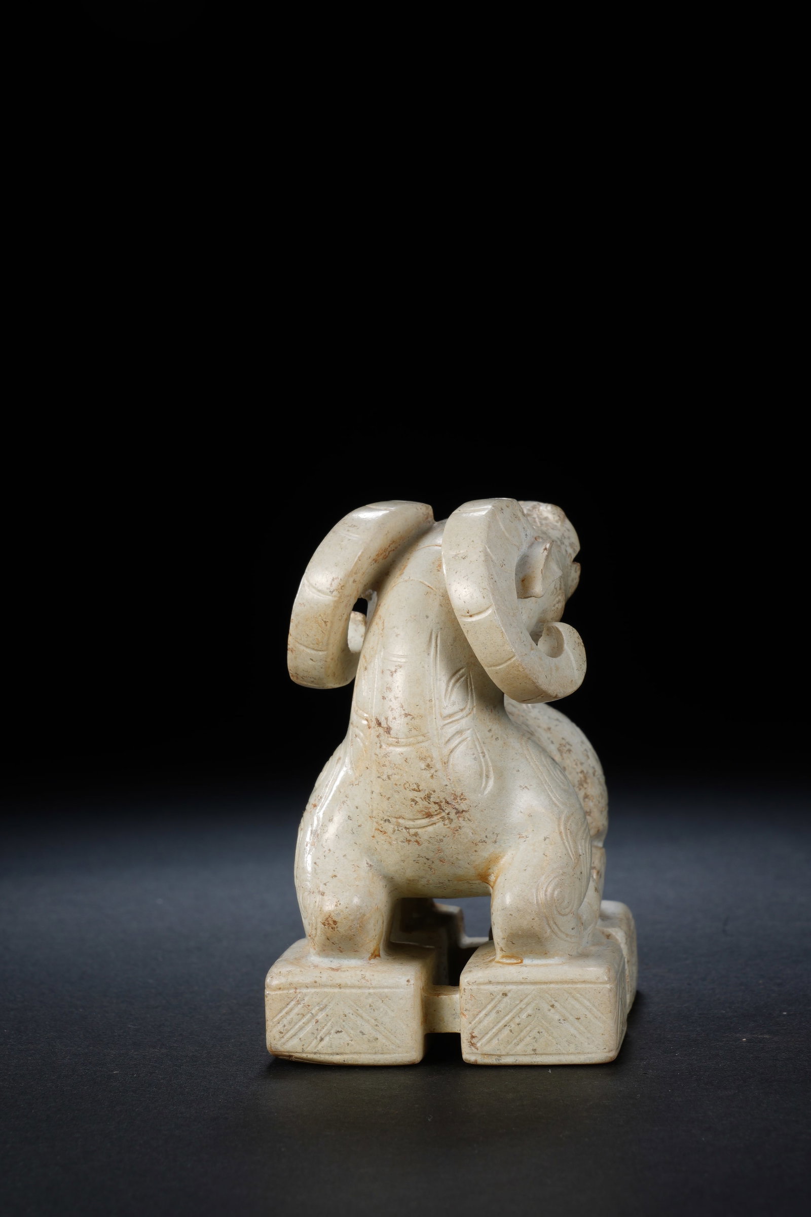 Jade Carved Beast Face Pattern Ram Shape Stone Seal - 5
