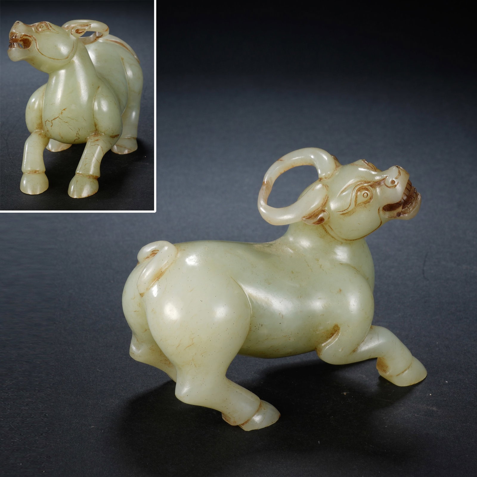Jade Carved Ox Shape Figure (1 of 8)