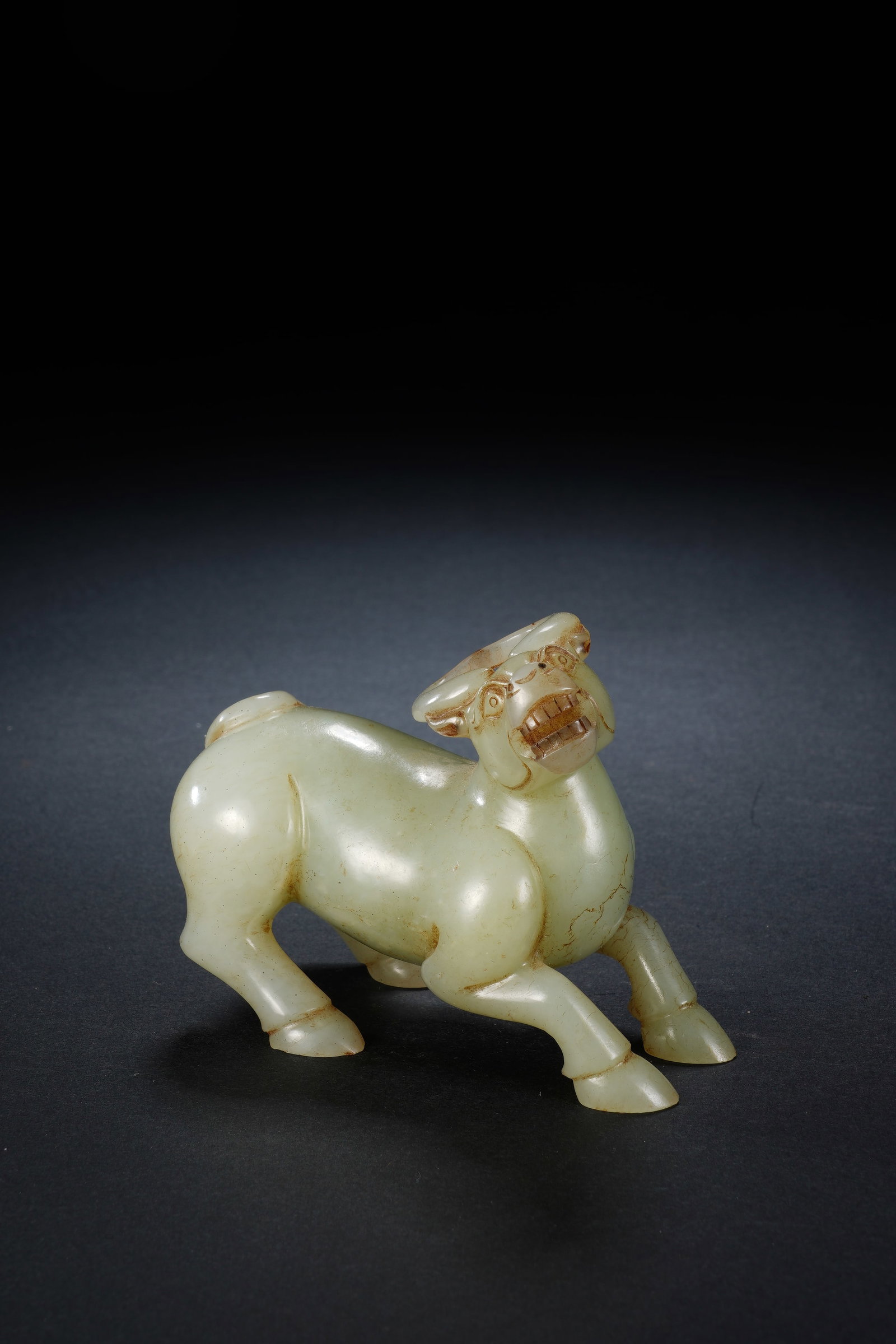 Jade Carved Ox Shape Figure - 4